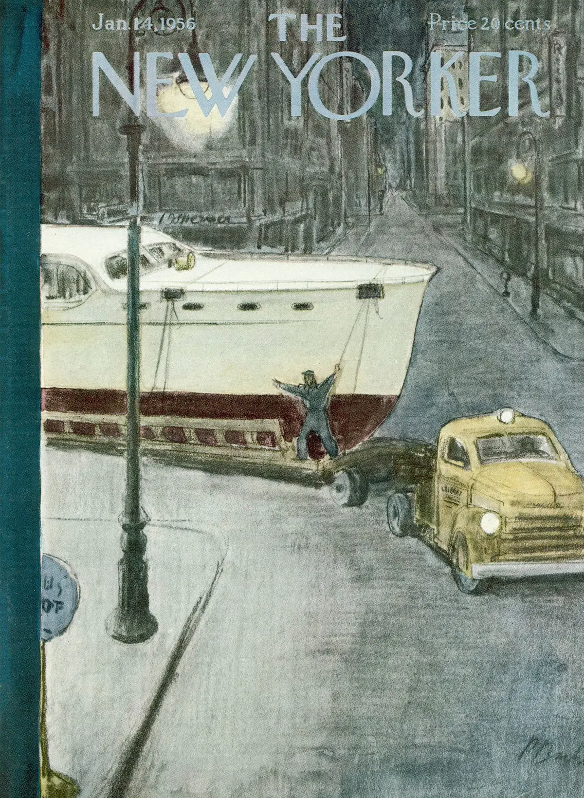 Обложка The New Yorker, 14 января 1956, художник Перри Барлоу