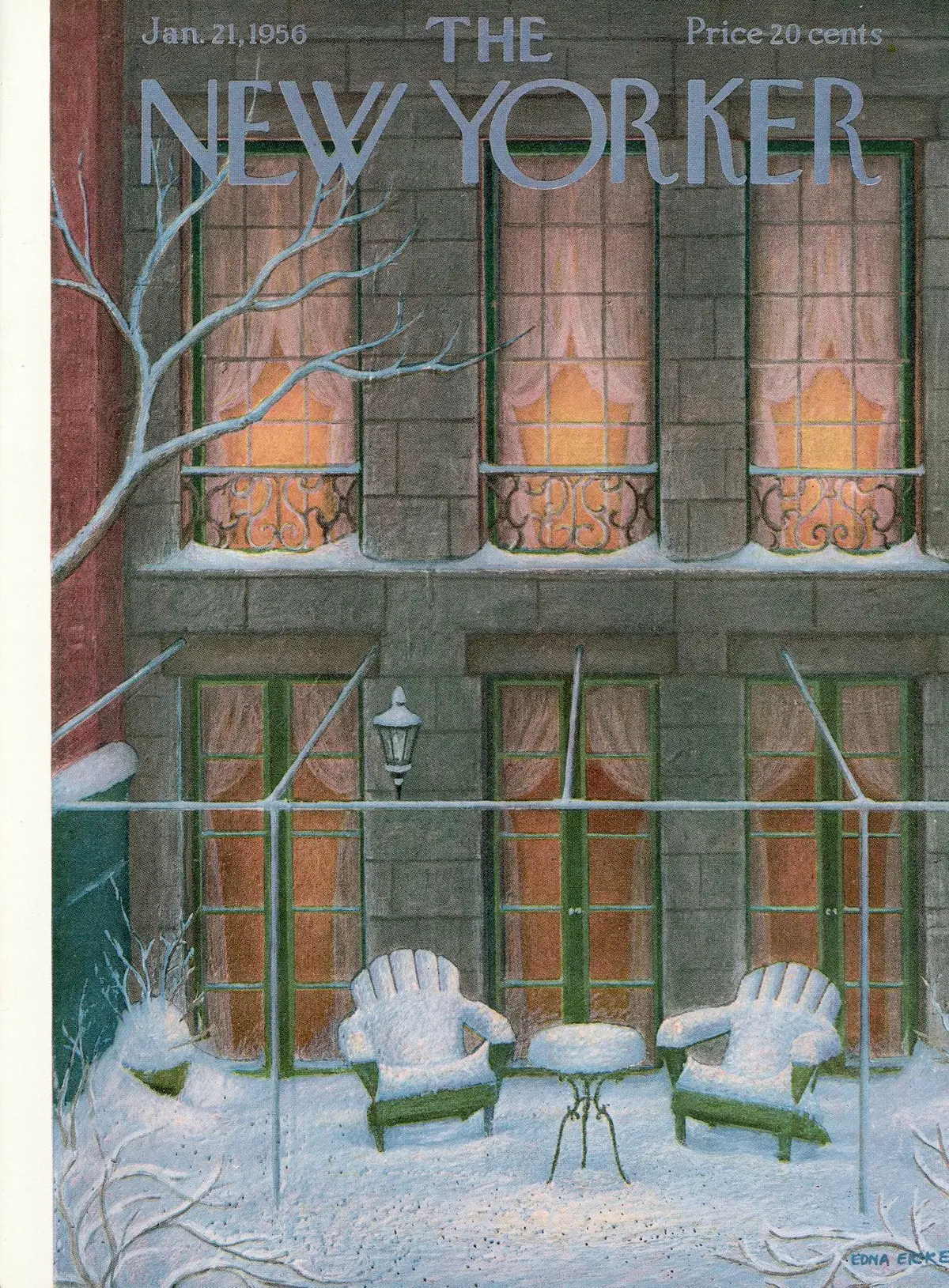 Обложка The New Yorker, 21 января 1956, художник Эдна Айке
