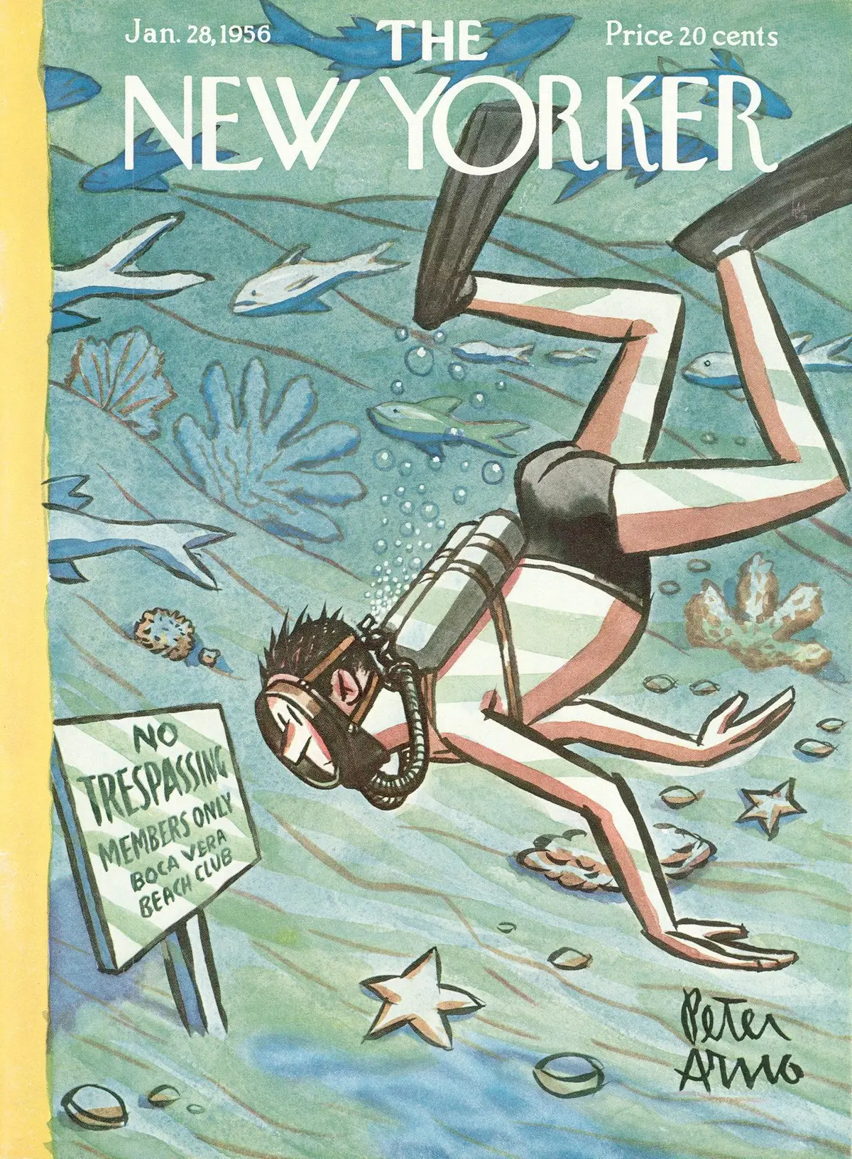 Обложка The New Yorker, 28 января 1956, художник Питер Арно