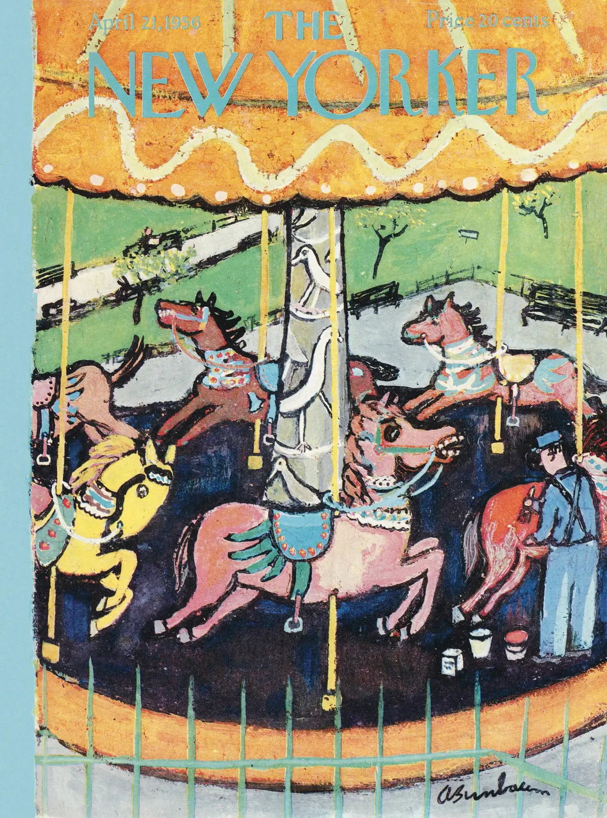 Обложка The New Yorker, 21 апреля 1956, художник Эйб Бирнбаум