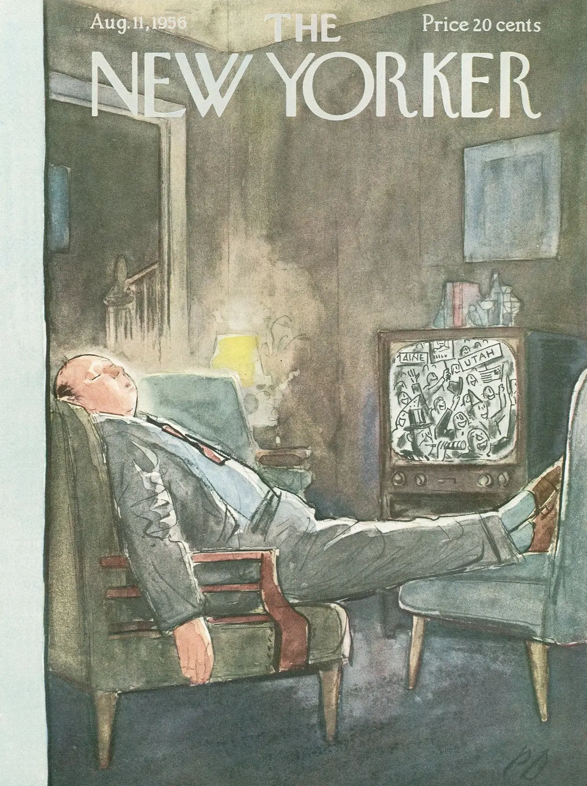 Обложка The New Yorker, 11 августа 1956, художник Перри Барлоу