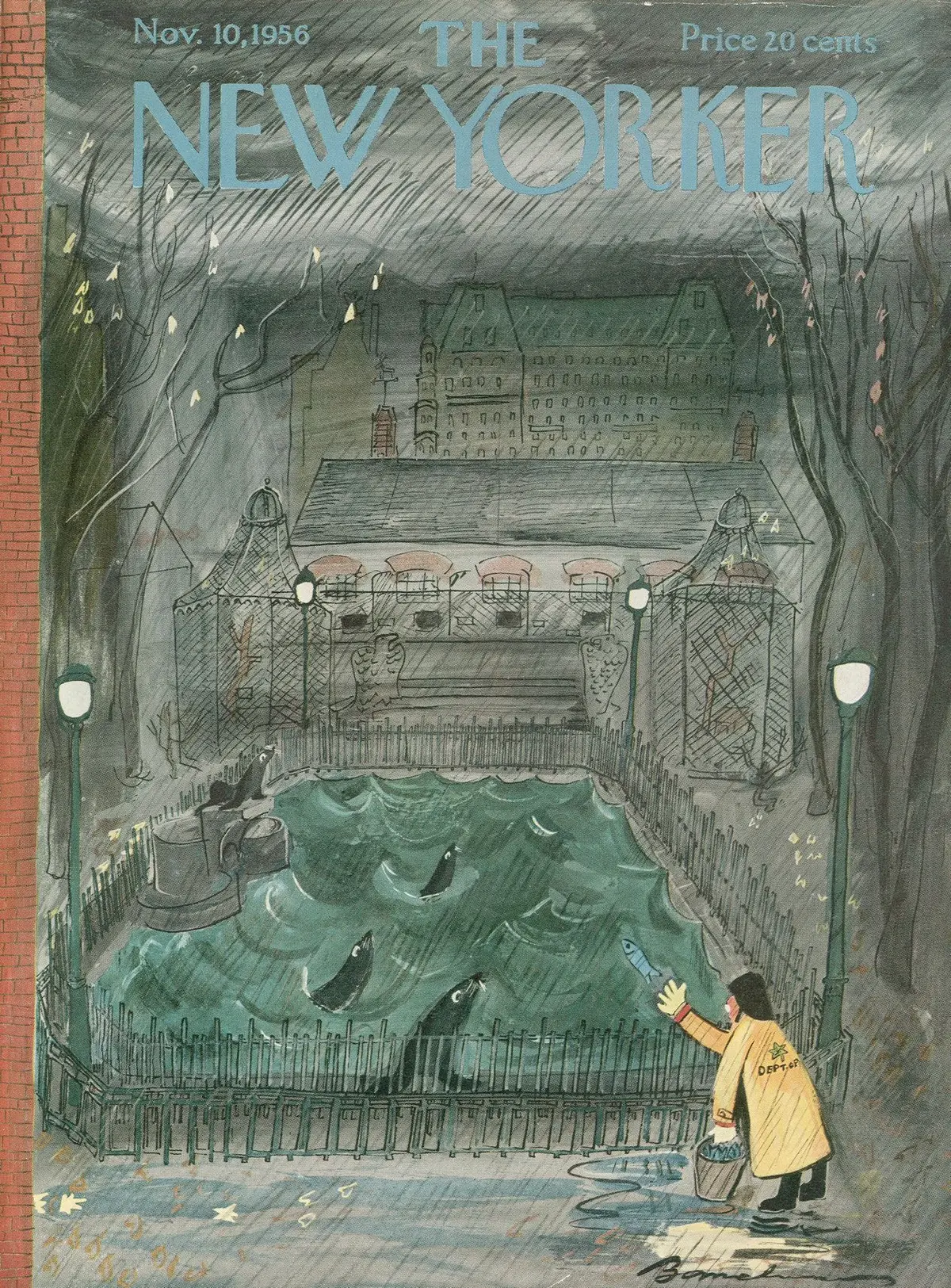 Обложка The New Yorker, 10 ноября 1956, художник Людвиг Бемельманс