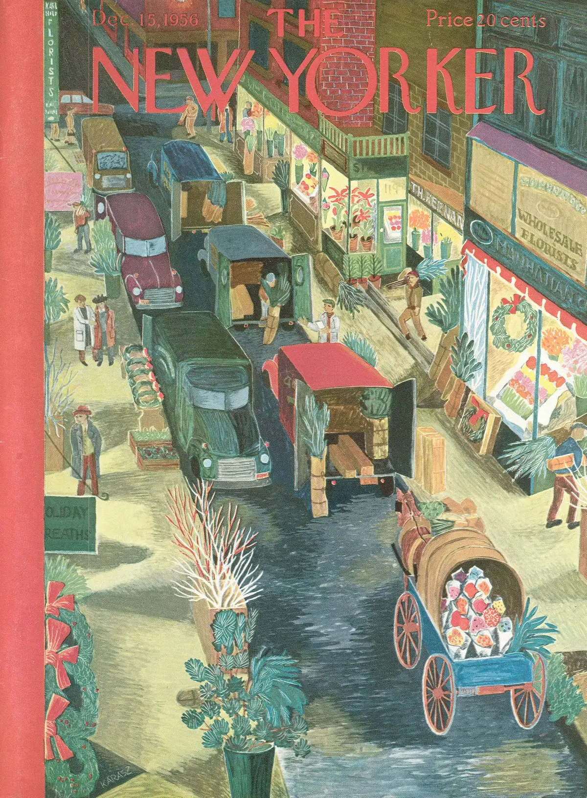 Обложка The New Yorker, 15 декабря 1956, художник Илонка Карас