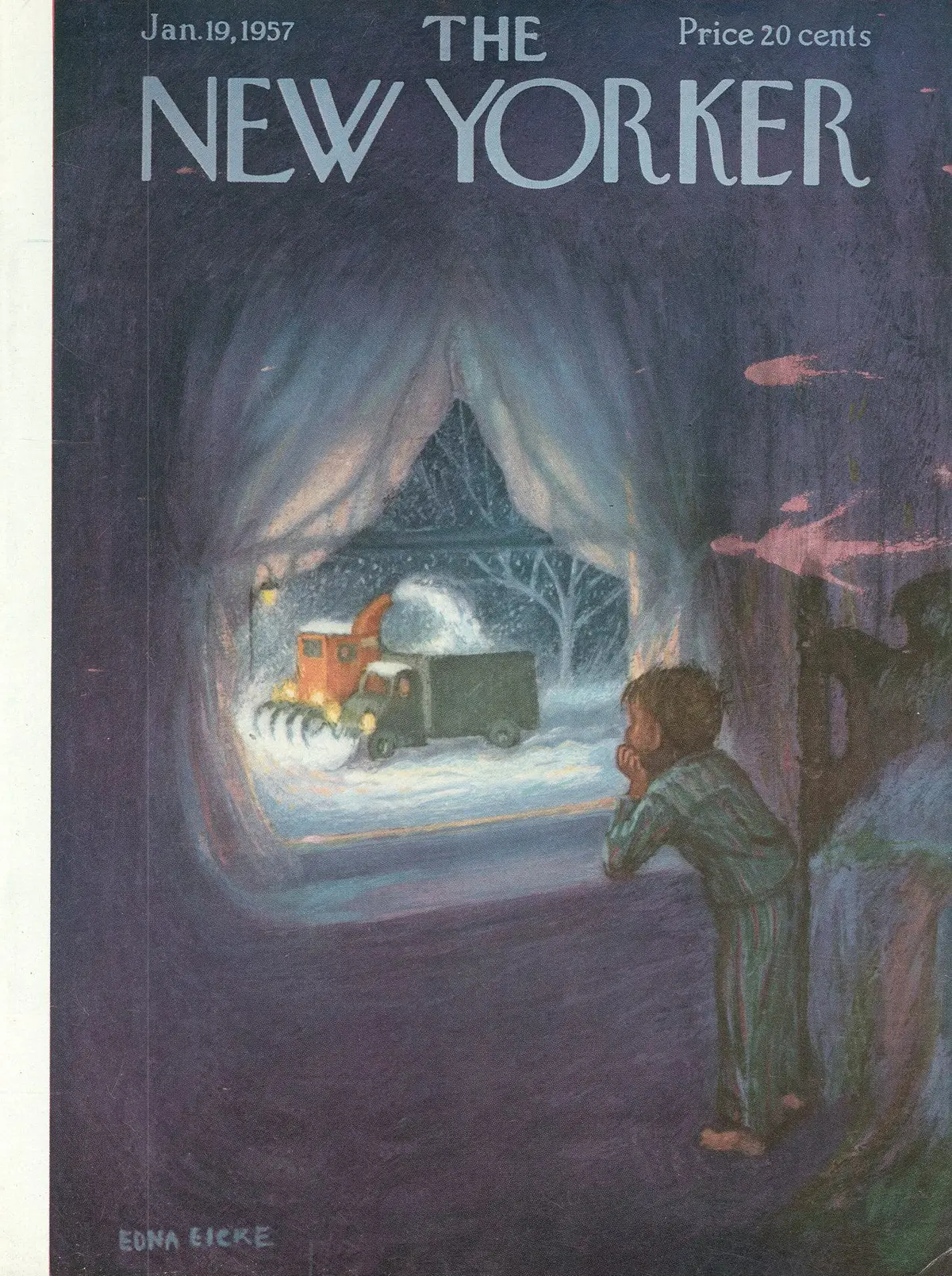 Обложка The New Yorker, 19 января 1957, художник Эдна Айке