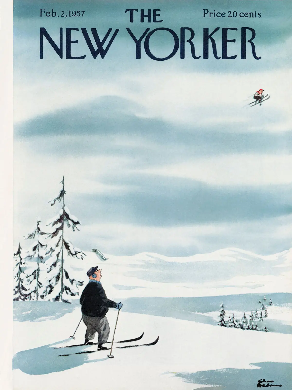 Обложка The New Yorker, 2 февраля 1957, художник Чарльз Аддамс
