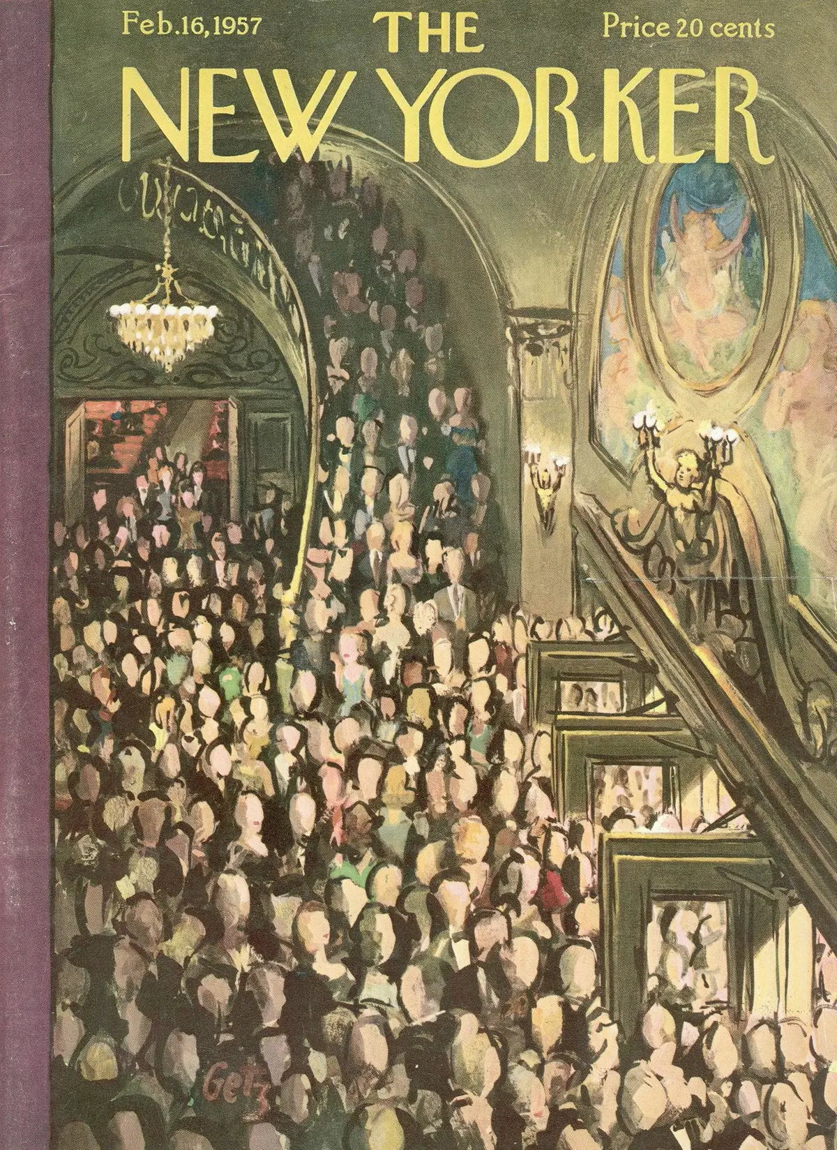 Обложка The New Yorker, 16 февраля 1957, художник Артур Гетц