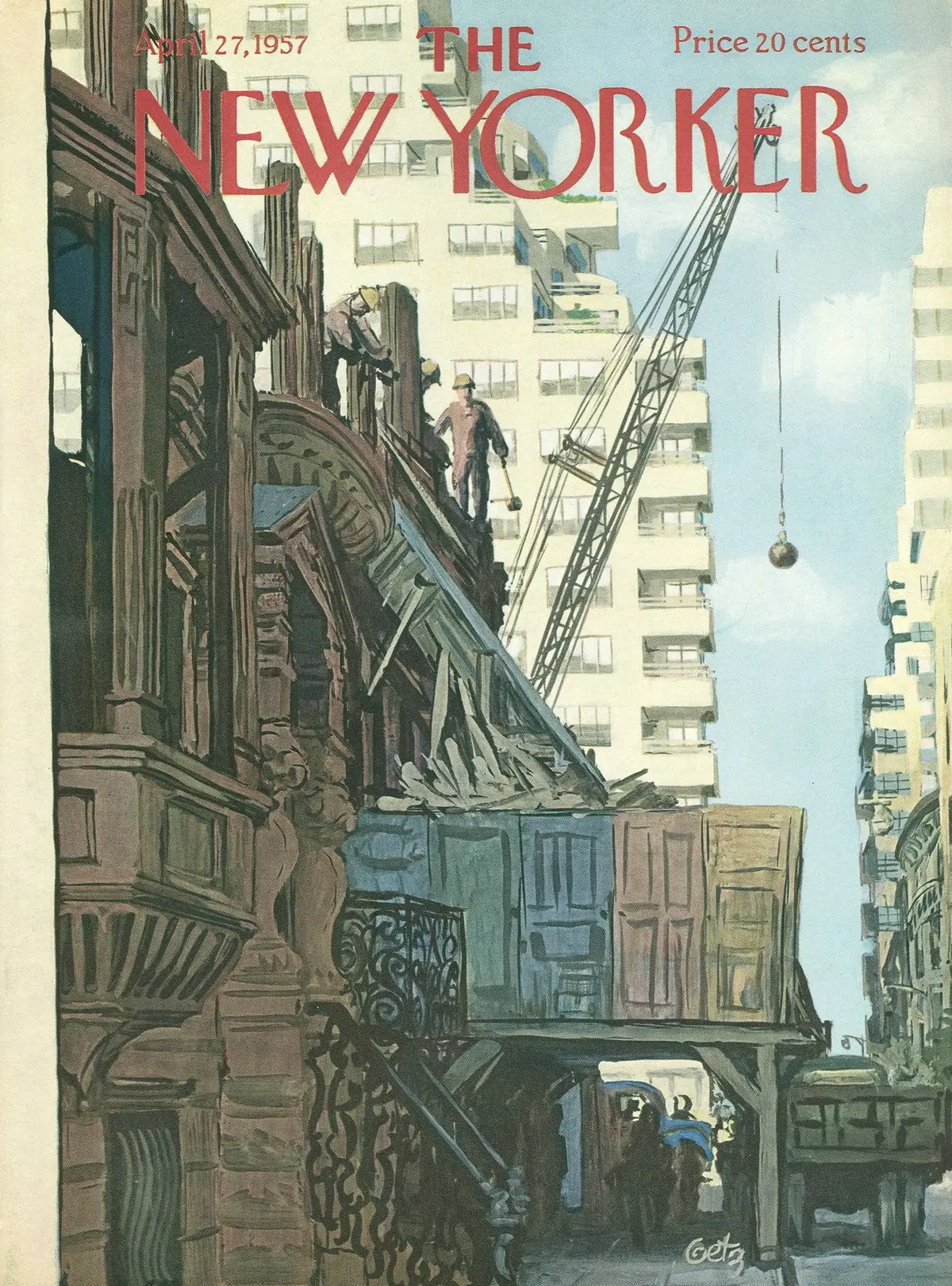 Обложка The New Yorker, 27 апреля 1957, художник Артур Гетц