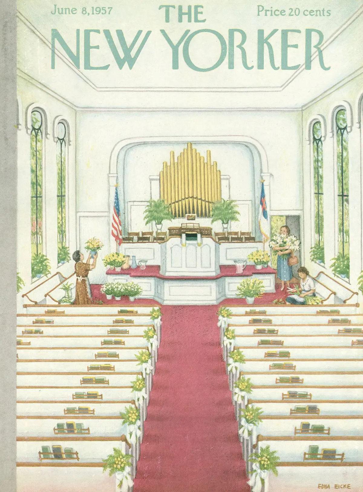Обложка The New Yorker, 8 июня 1957, художник Эдна Айке