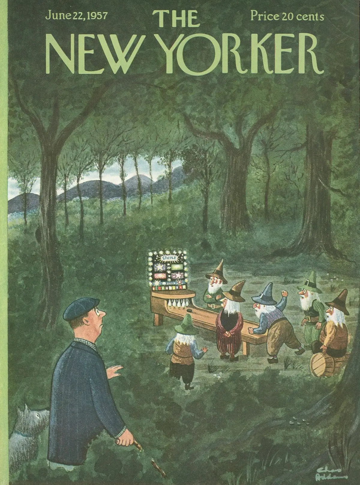 Обложка The New Yorker, 22 июня 1957, художник Чарльз Аддамс