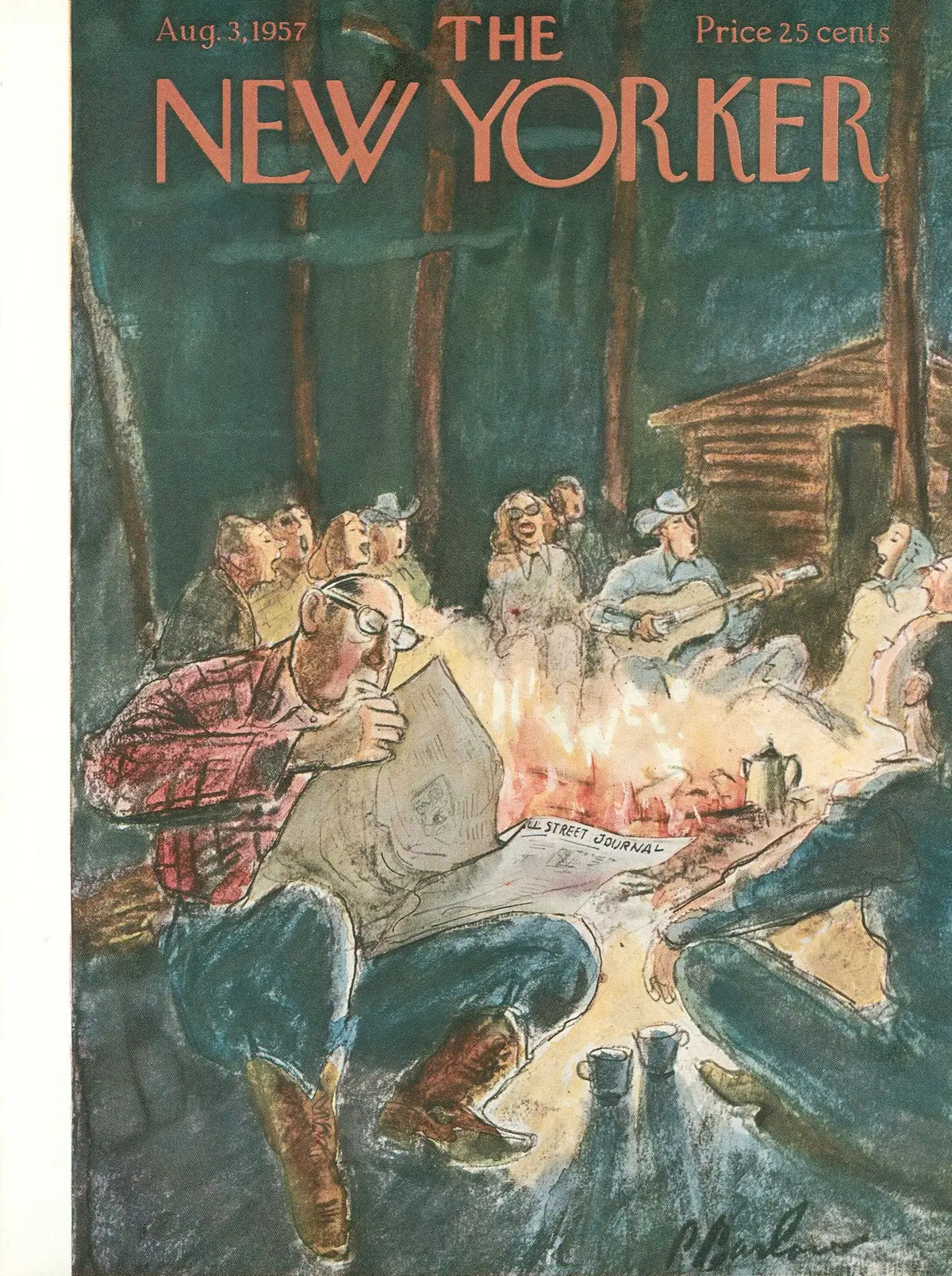 Обложка The New Yorker, 3 августа 1957, художник Перри Барлоу