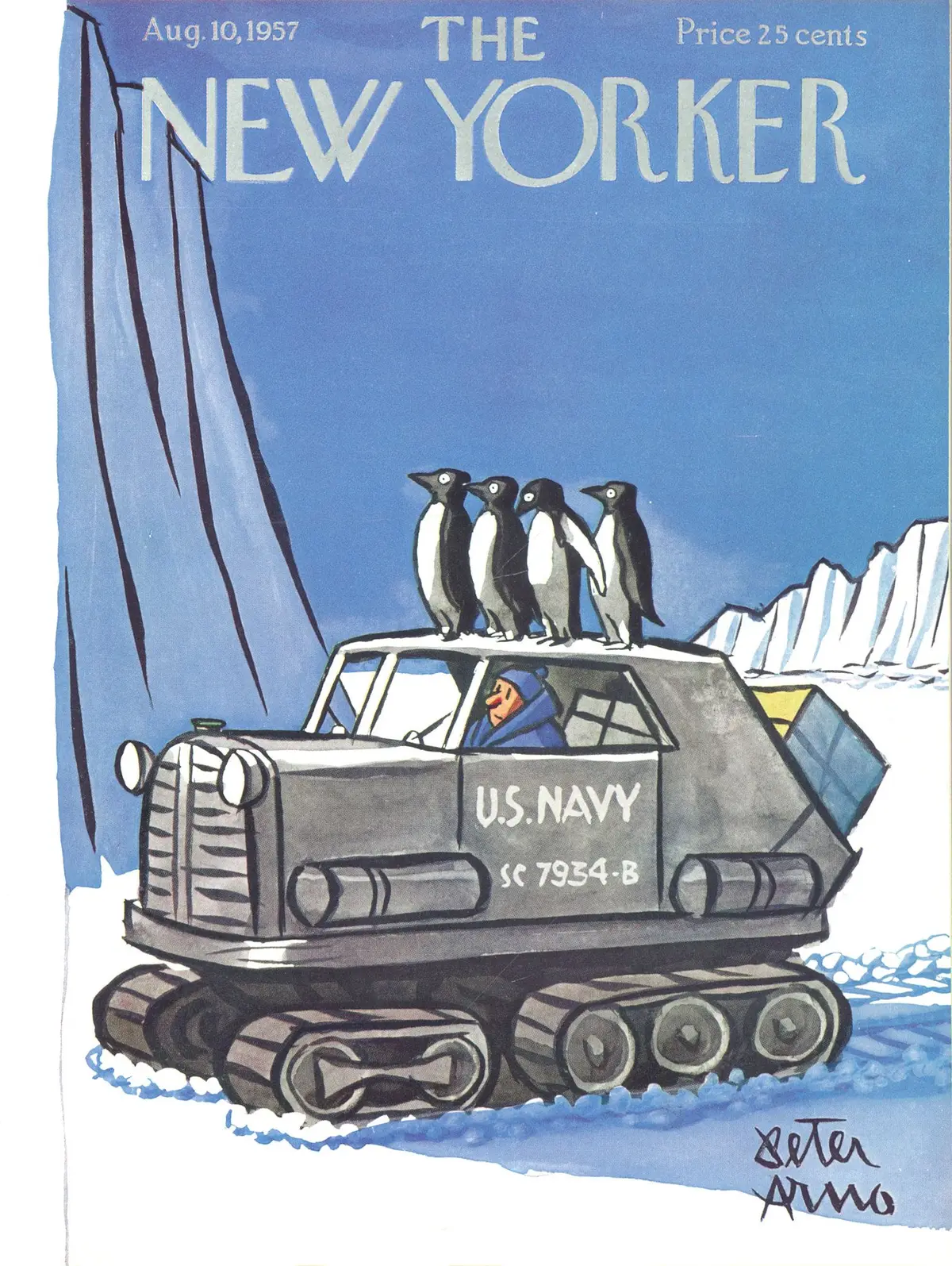 Обложка The New Yorker, 10 августа 1957, художник Питер Арно