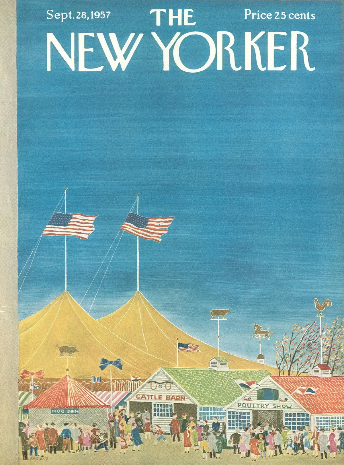 Обложка The New Yorker, 28 сентября 1957, художник Илонка Карас