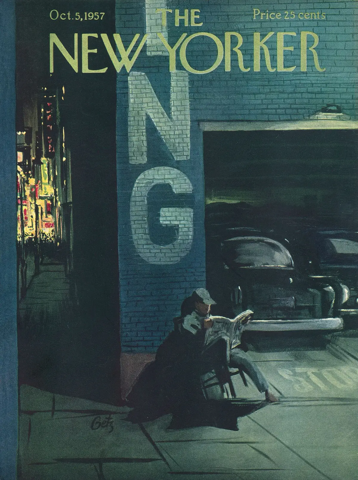 Обложка The New Yorker, 5 октября 1957, художник Артур Гетц