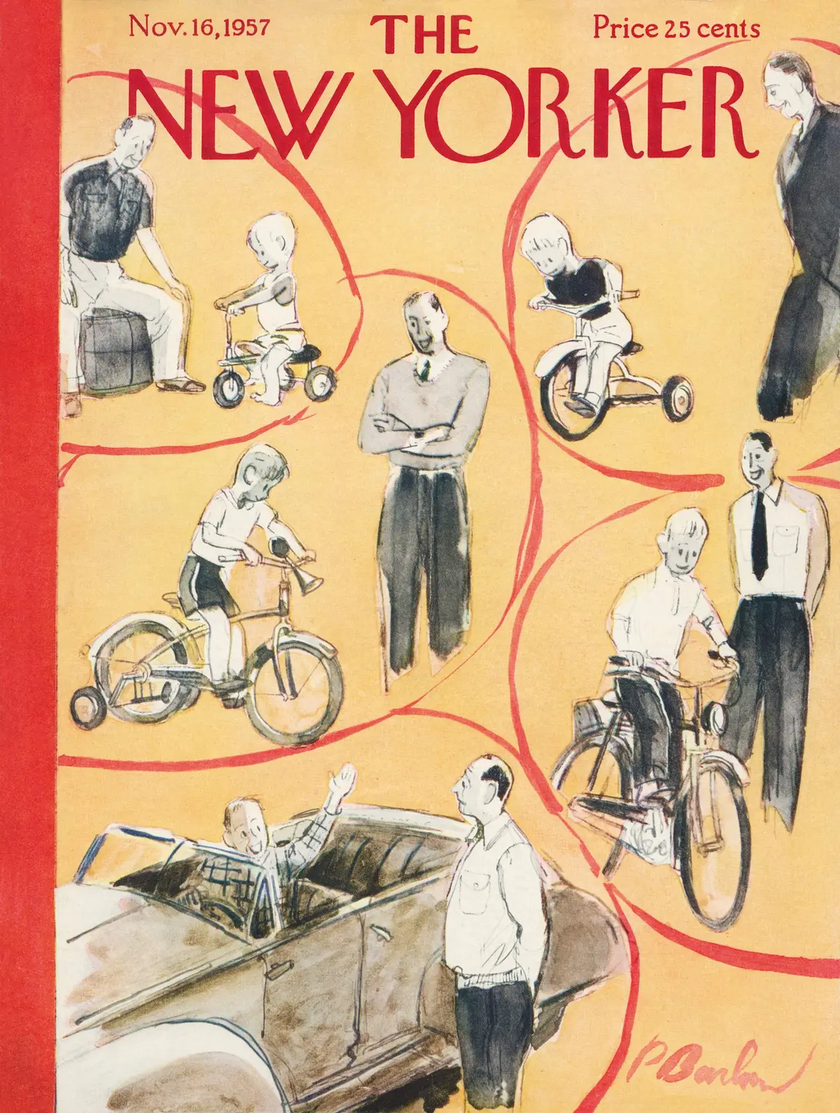 Обложка The New Yorker, 16 ноября 1957, художник Перри Барлоу