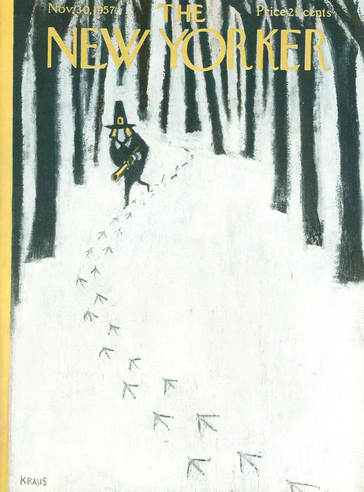 Обложка The New Yorker, 30 ноября 1957, художник Роберт Краус