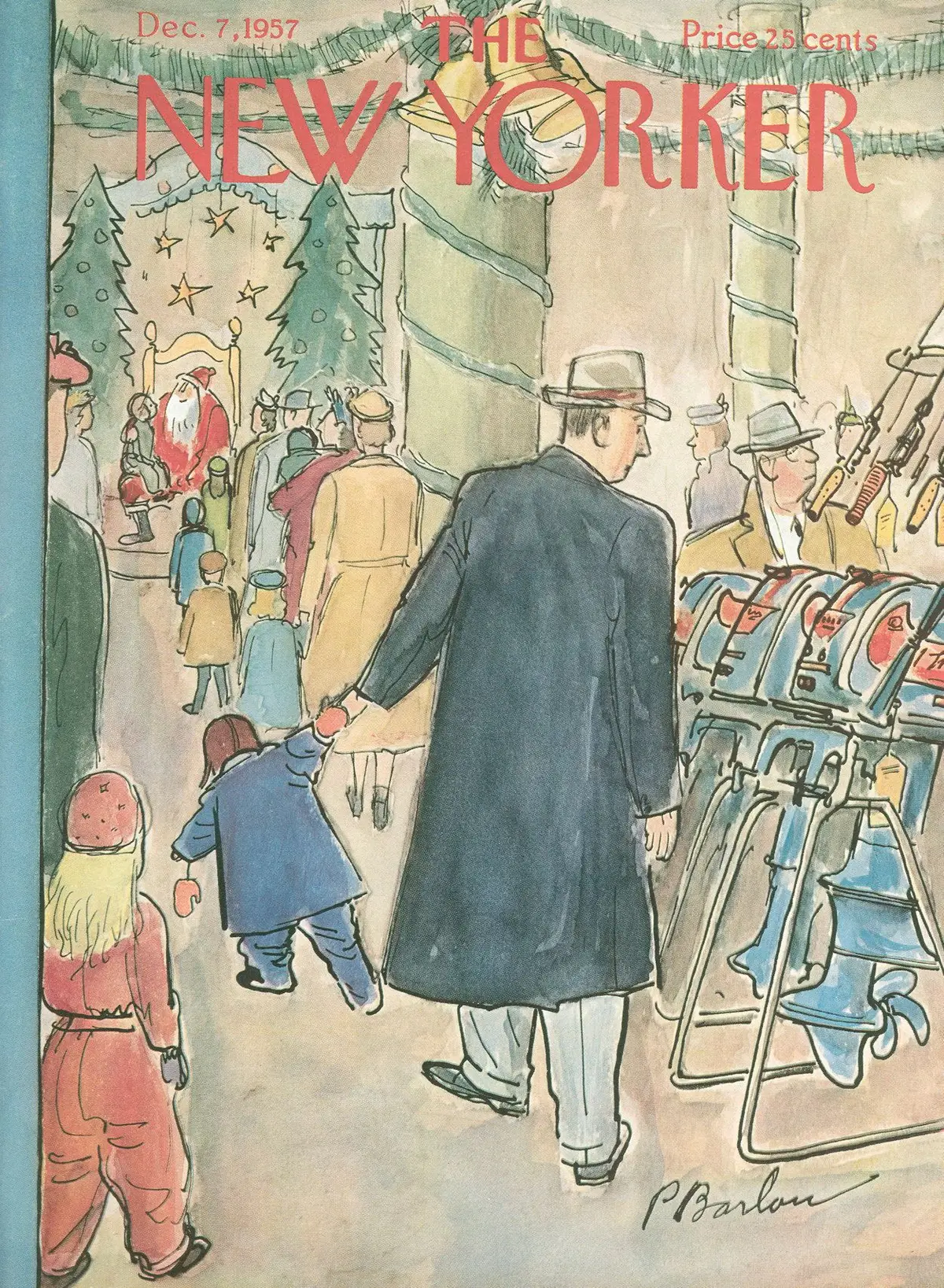 Обложка The New Yorker, 7 декабря 1957, художник Перри Барлоу
