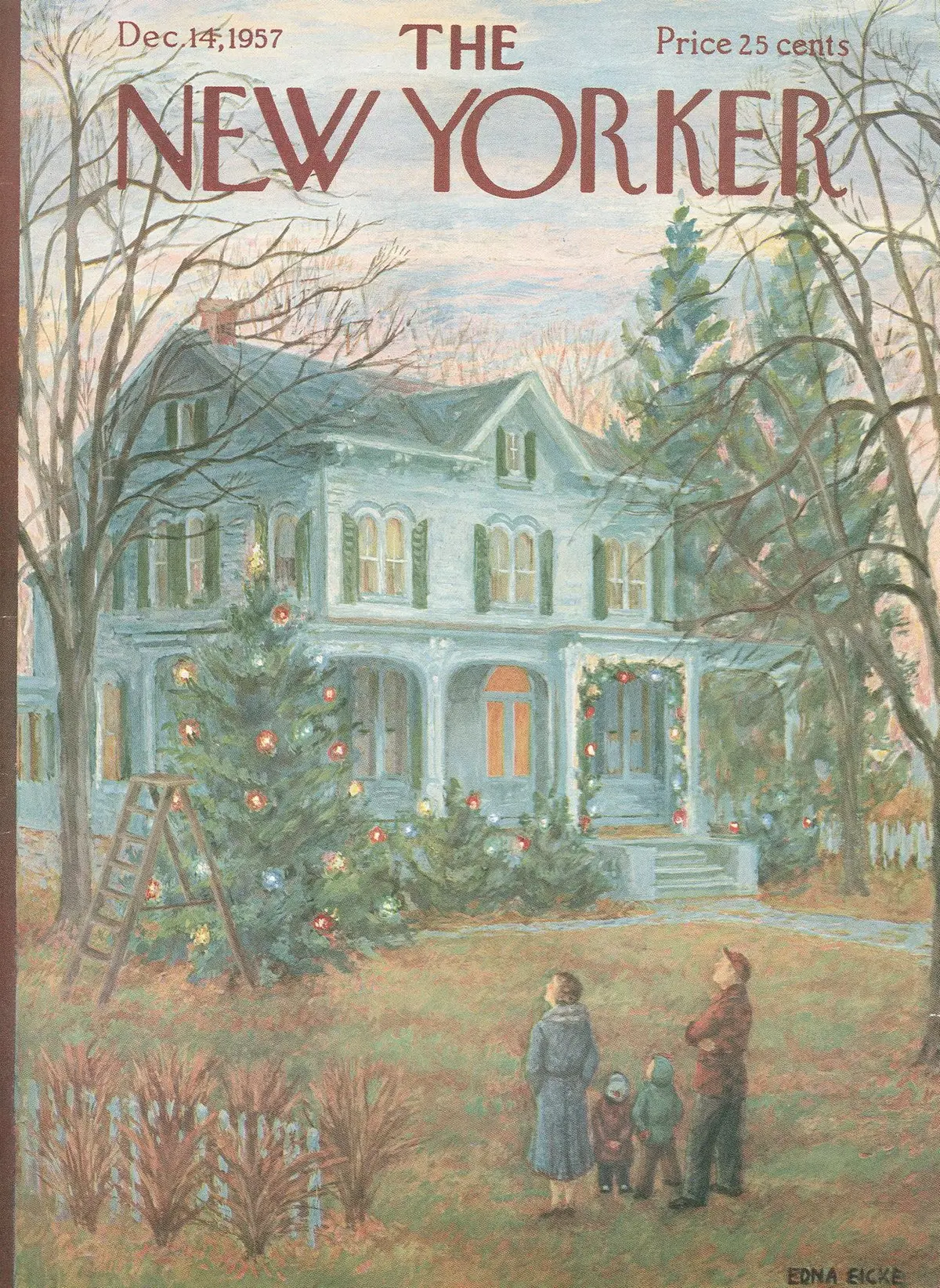 Обложка The New Yorker, 14 декабря 1957, художник Эдна Айке