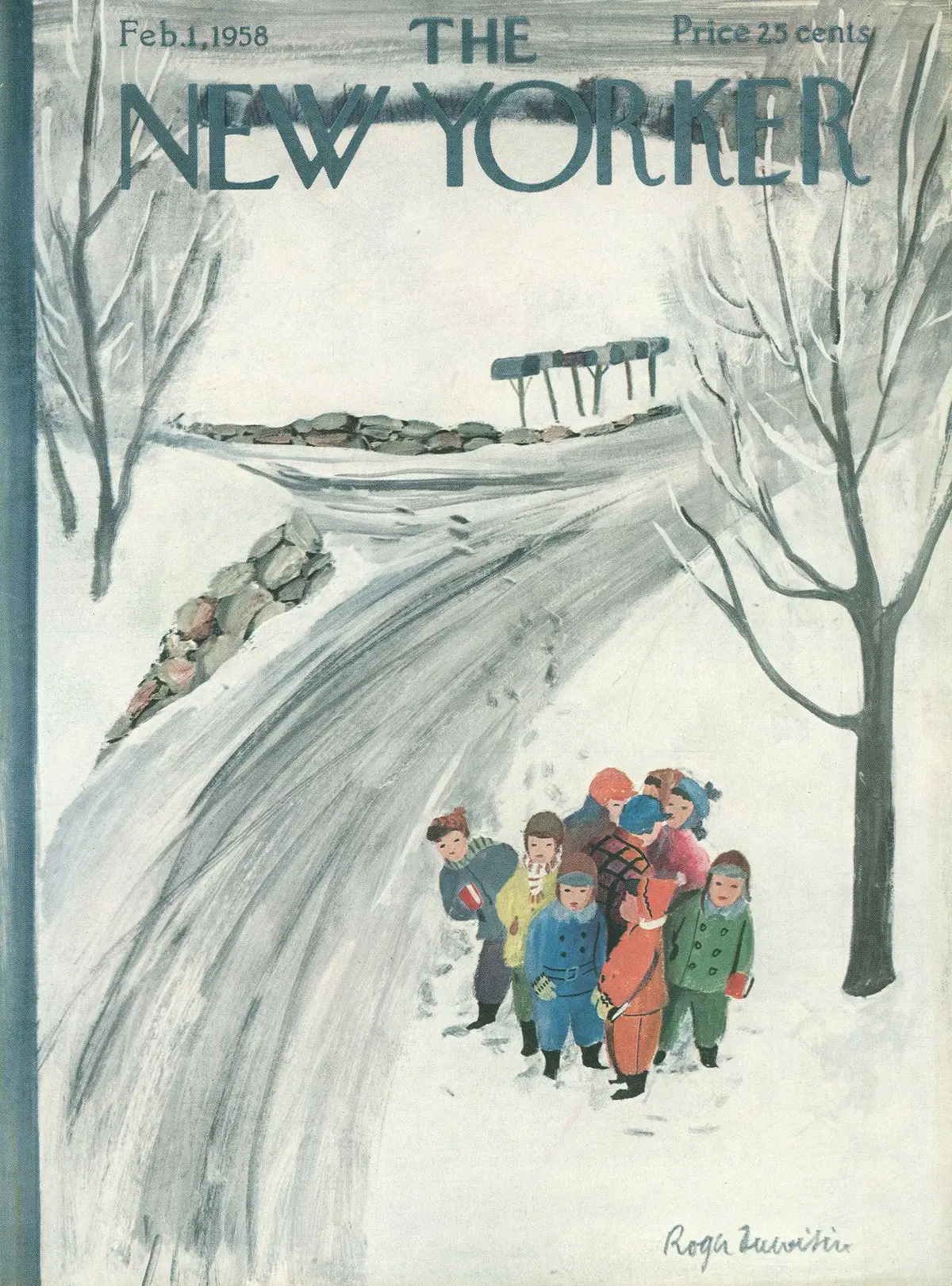 Обложка The New Yorker, 1 февраля 1958, художник Роже Дювуазен