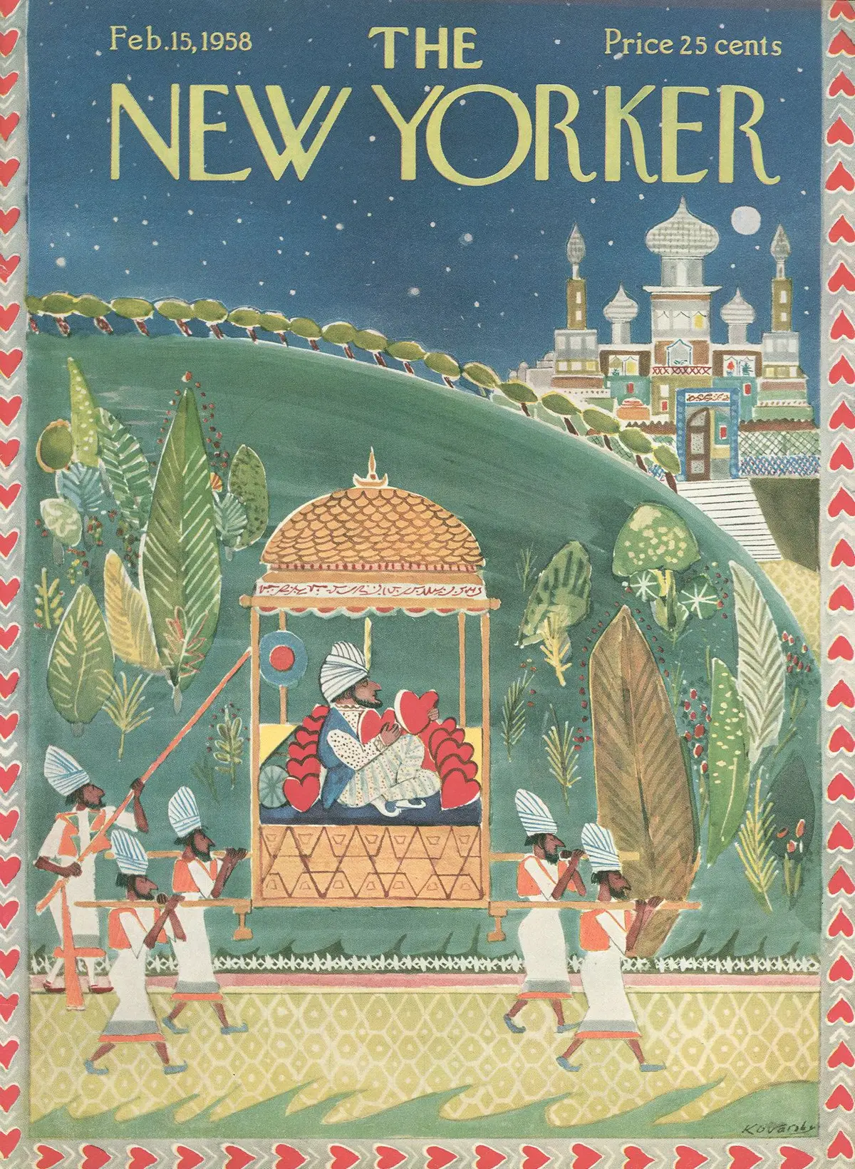 Обложка The New Yorker, 15 февраля 1958, художник Анатоль Коварски