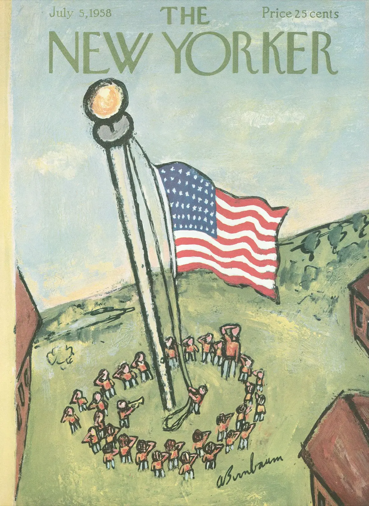 Обложка The New Yorker, 5 июля 1958, художник Эйб Бирнбаум