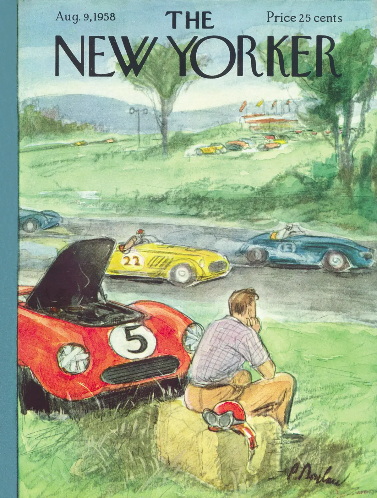 Обложка The New Yorker, 9 августа 1958, художник Перри Барлоу