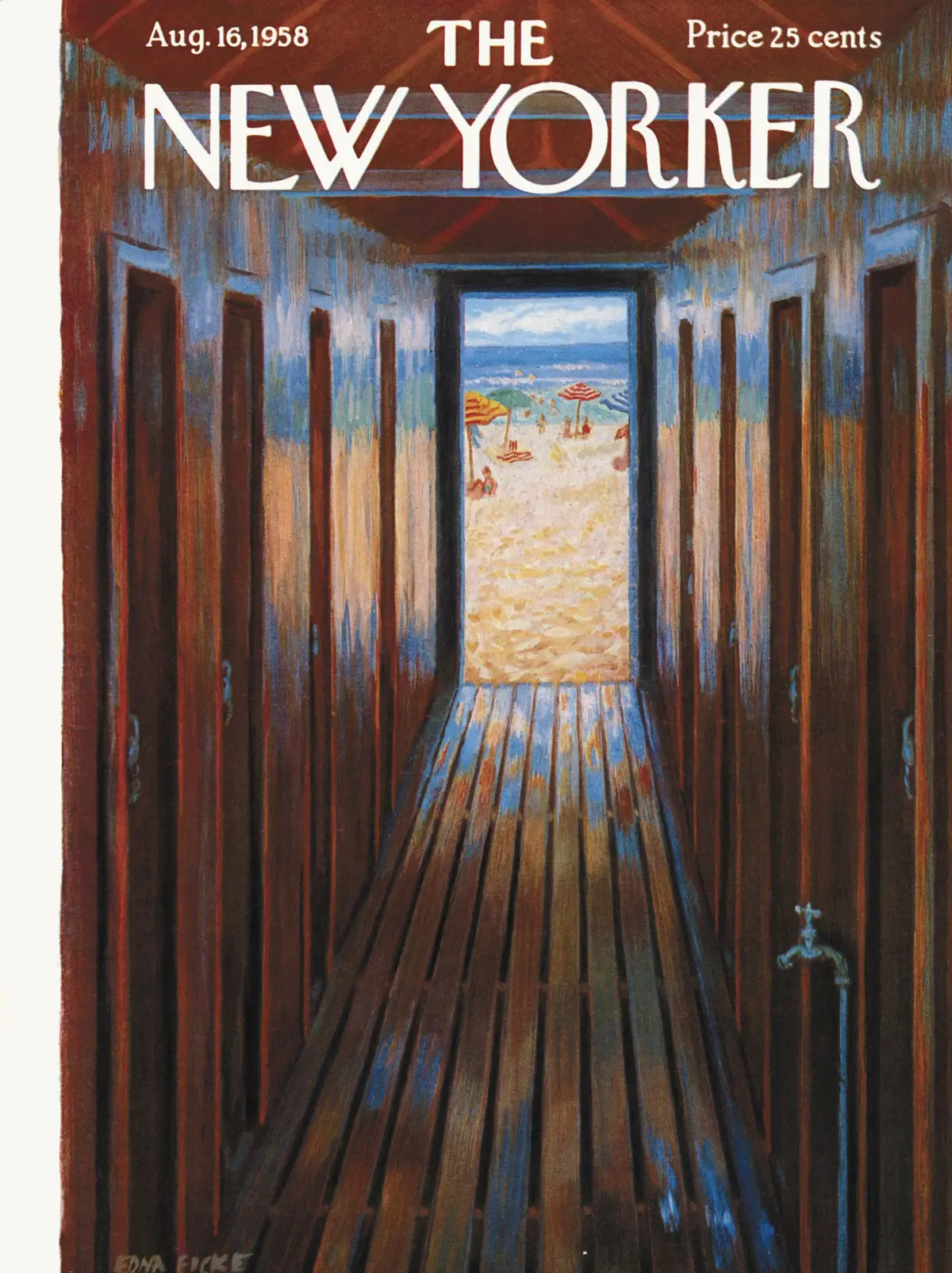 Обложка The New Yorker, 16 августа 1958, художник Эдна Айке