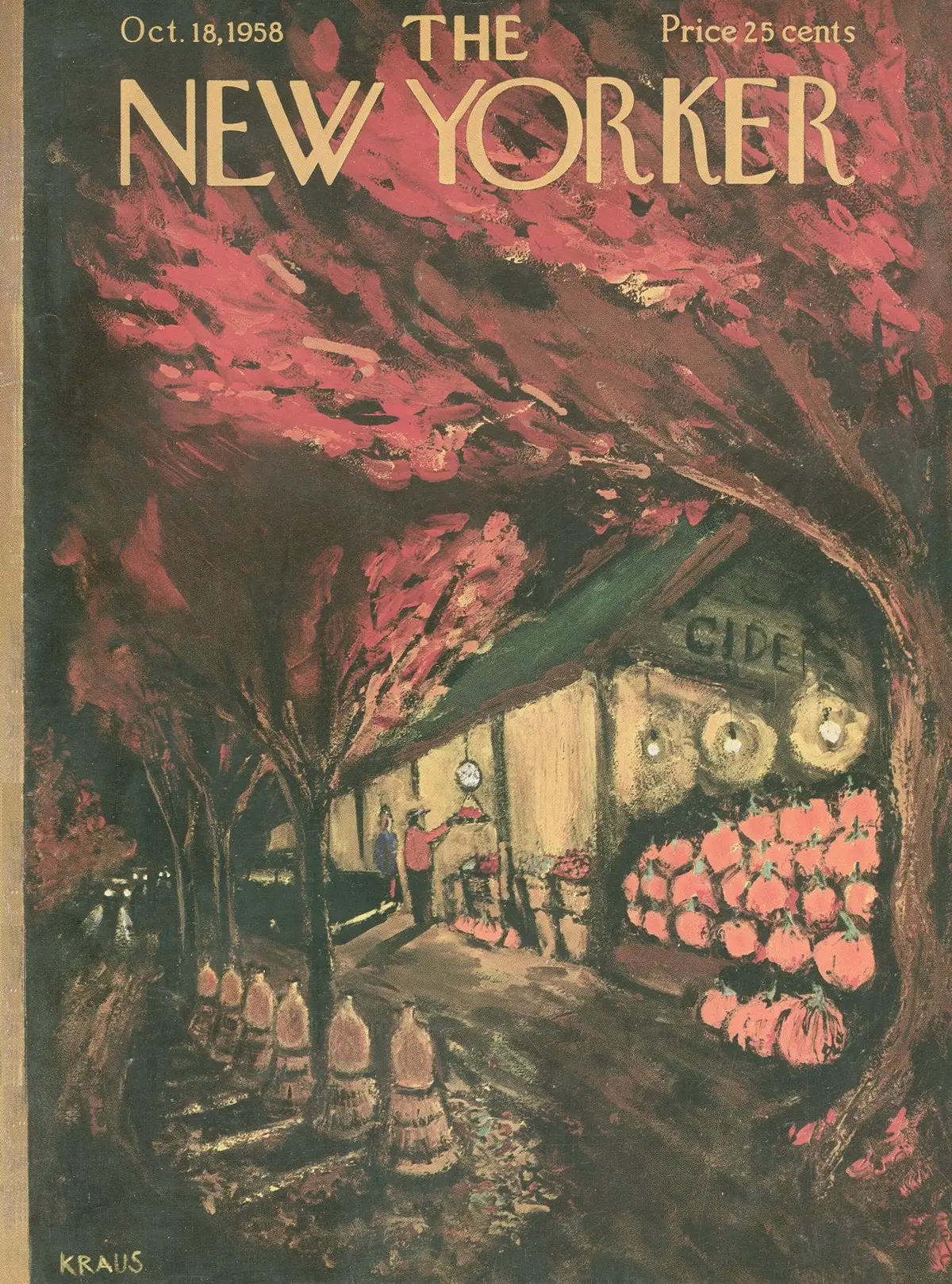 Обложка The New Yorker, 18 октября 1958, художник Роберт Краус