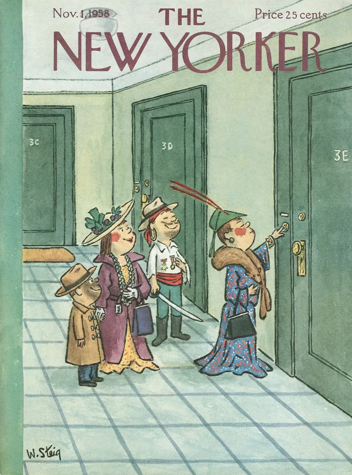 Обложка The New Yorker, 1 ноября 1958, художник Уильям Стейг