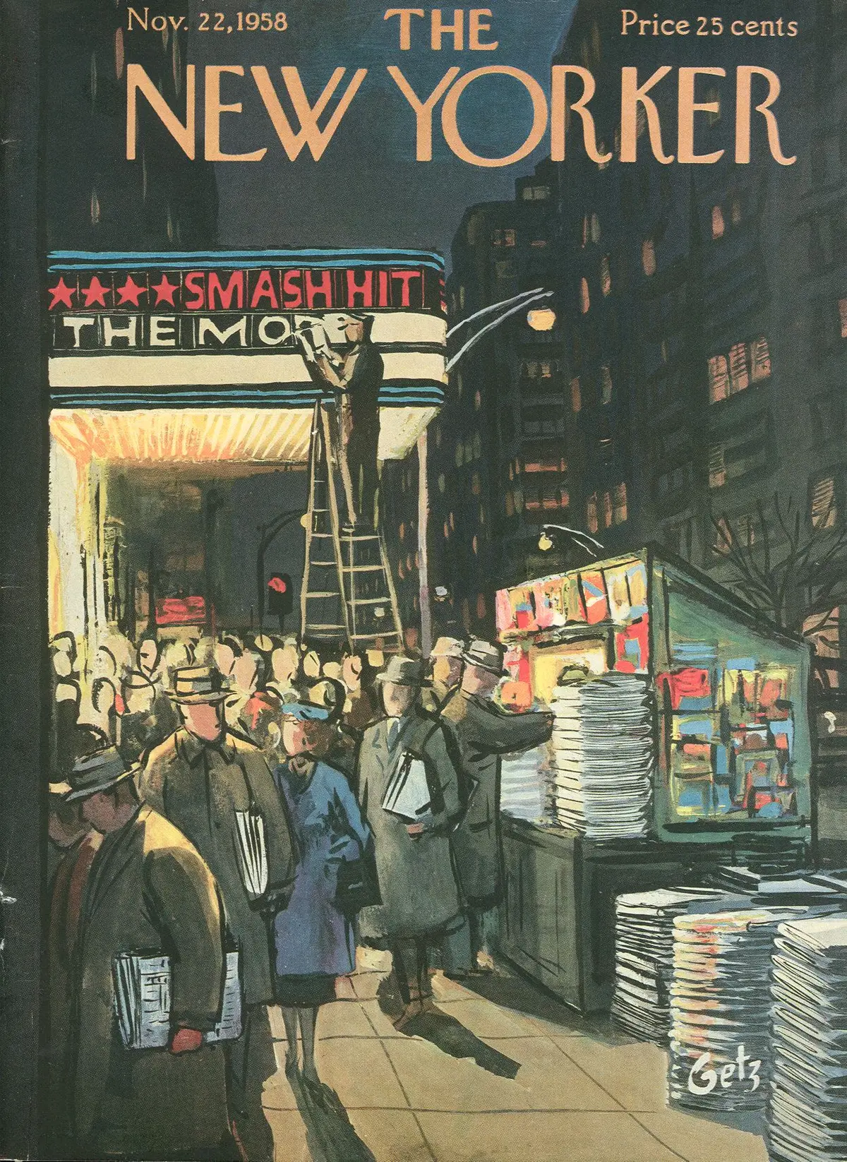 Обложка The New Yorker, 22 ноября 1958, художник Артур Гетц