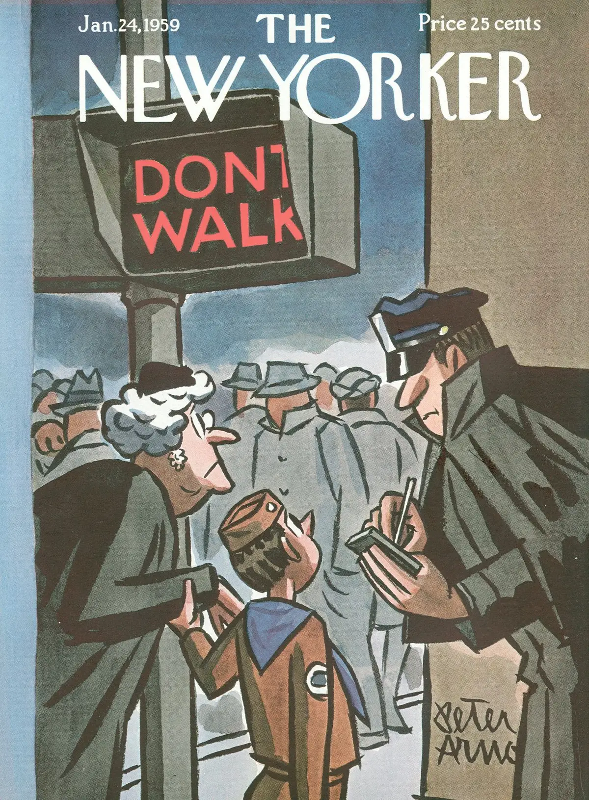 Обложка The New Yorker, 24 января 1959, художник Питер Арно
