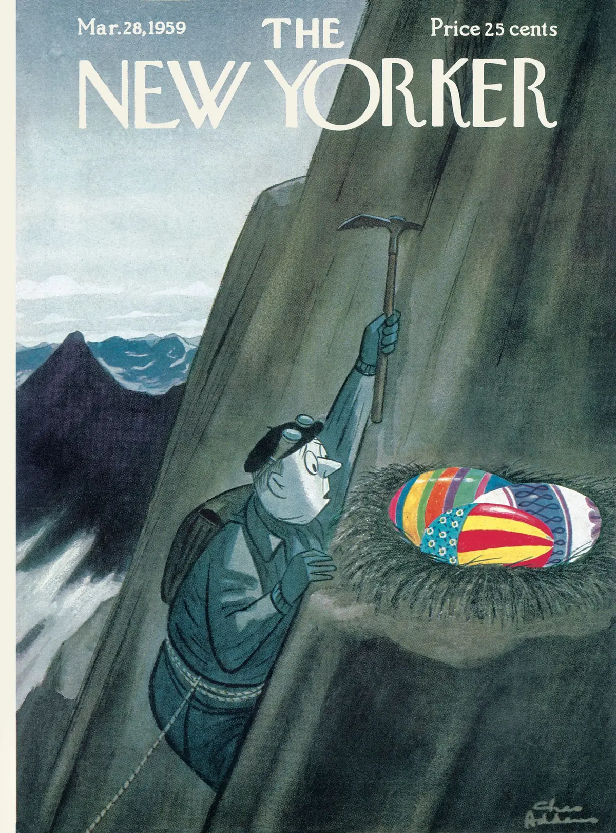 Обложка The New Yorker, 28 марта 1959, художник Чарльз Аддамс