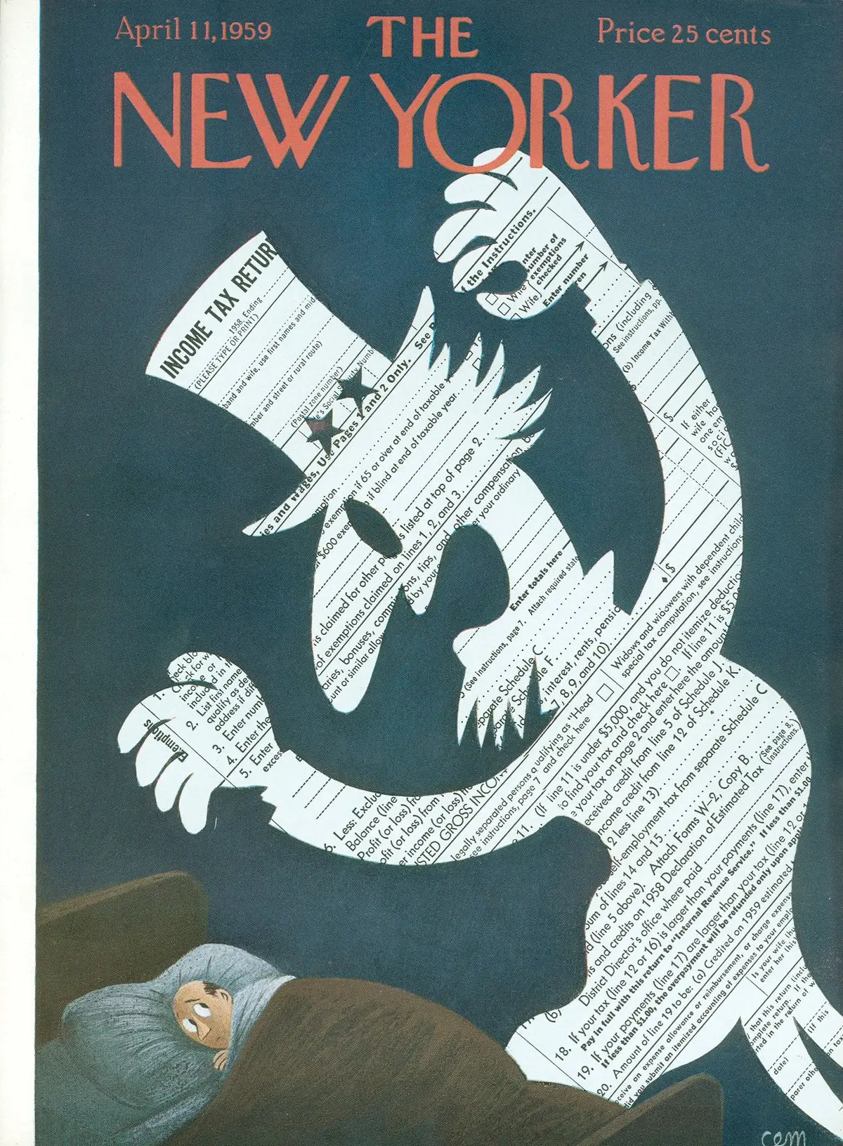 Обложка The New Yorker, 11 апреля 1959, художник Чарльз Мартин
