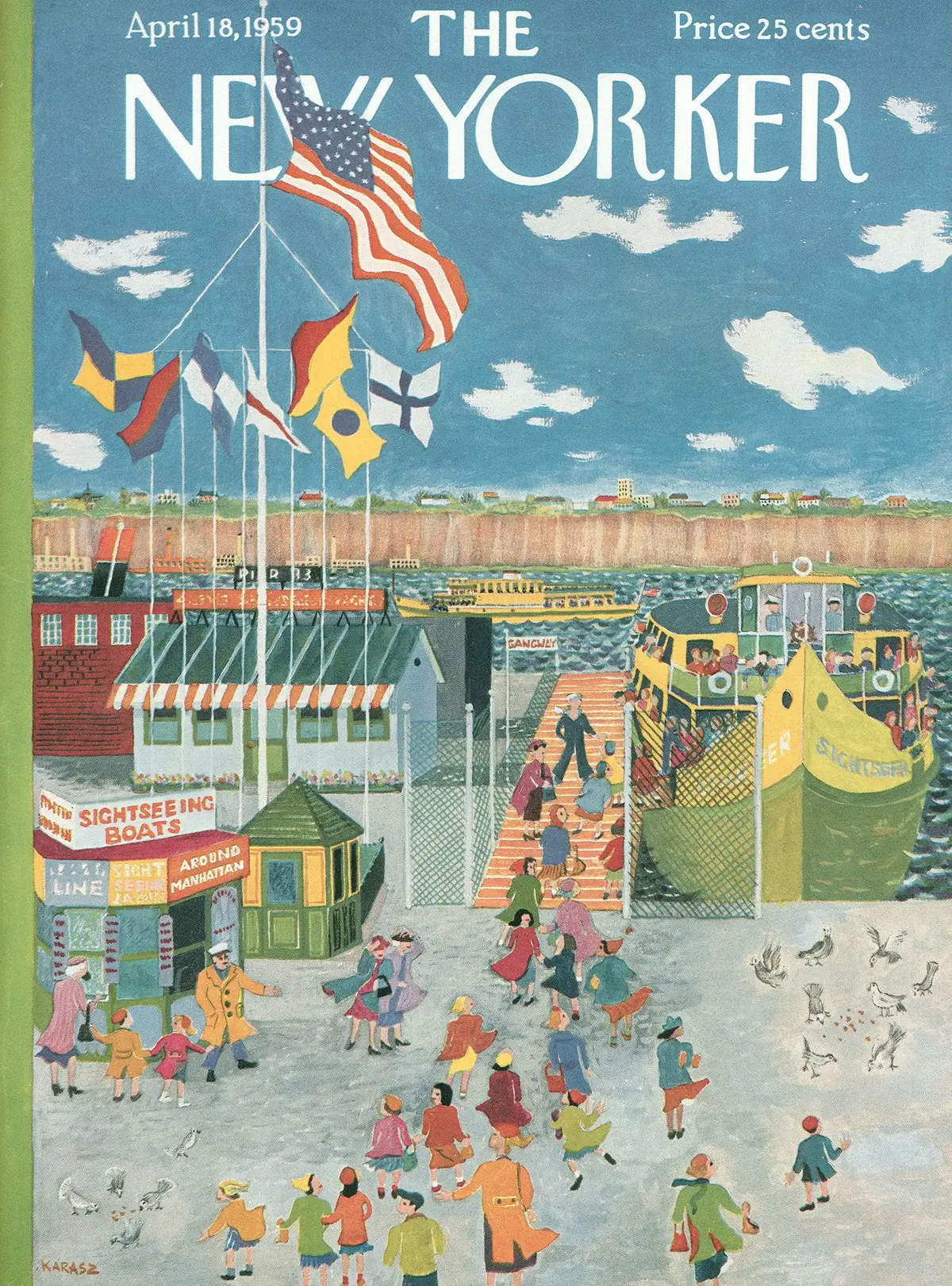 Обложка The New Yorker, 18 апреля 1959, художник Илонка Карас