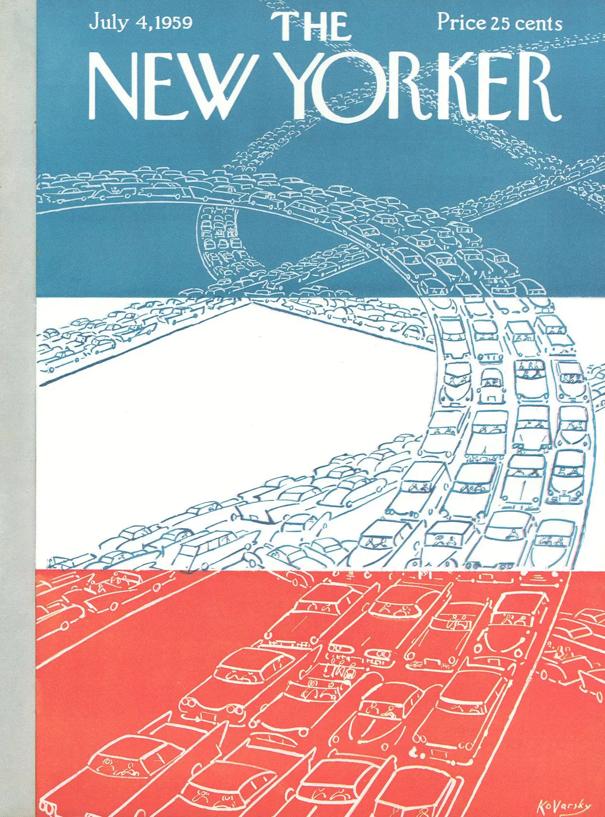 Обложка The New Yorker, 4 июля 1959, художник Анатоль Коварски