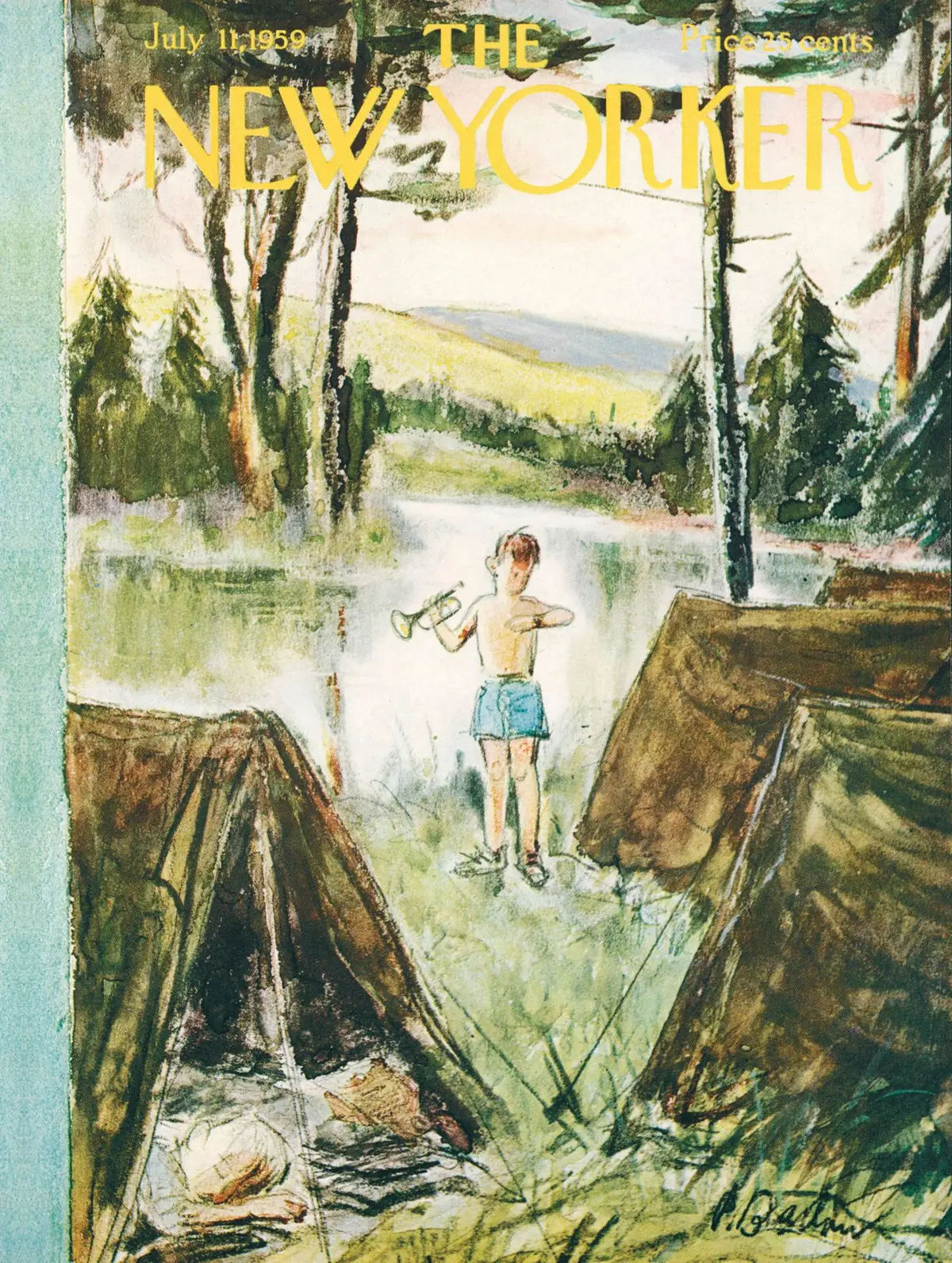 Обложка The New Yorker, 11 июля 1959, художник Перри Барлоу