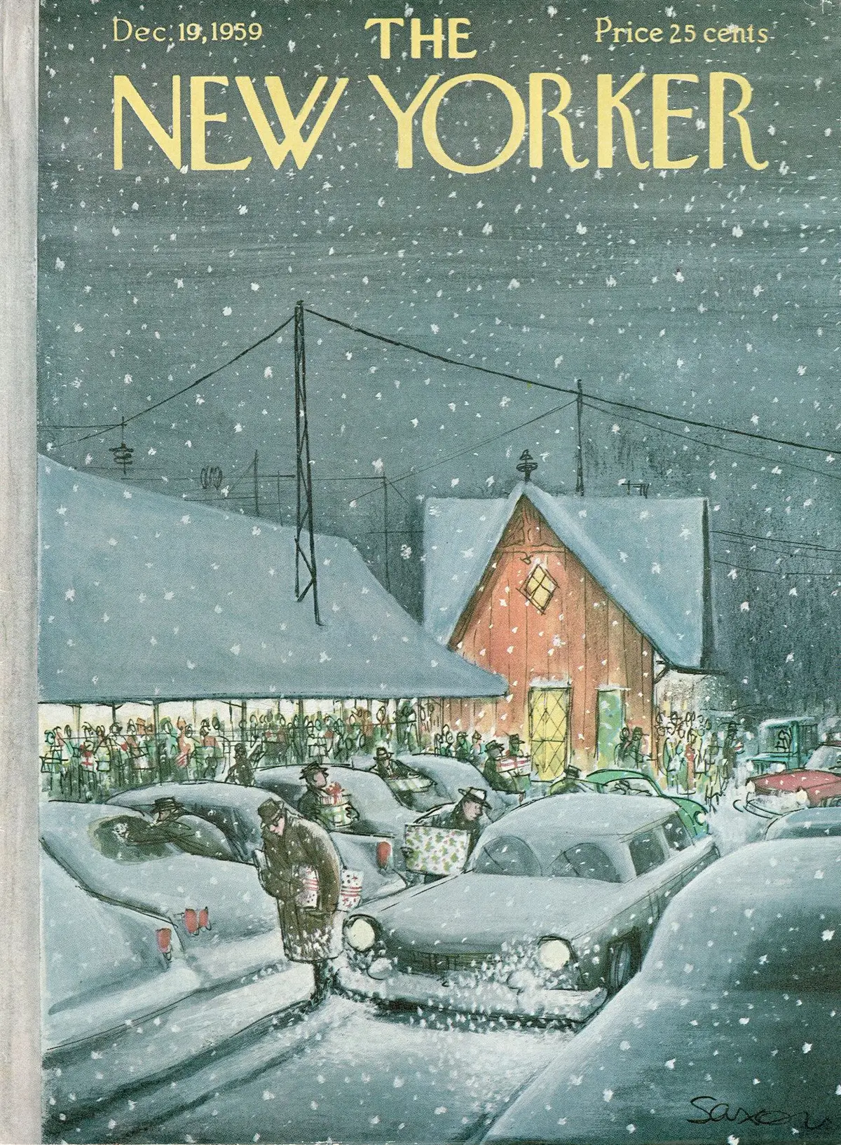 Обложка The New Yorker, 19 декабря 1959, художник Чарльз Д. Саксон
