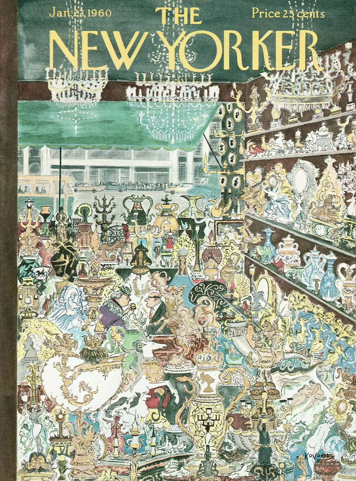 Обложка The New Yorker, 23 января 1960, художник Анатоль Коварски