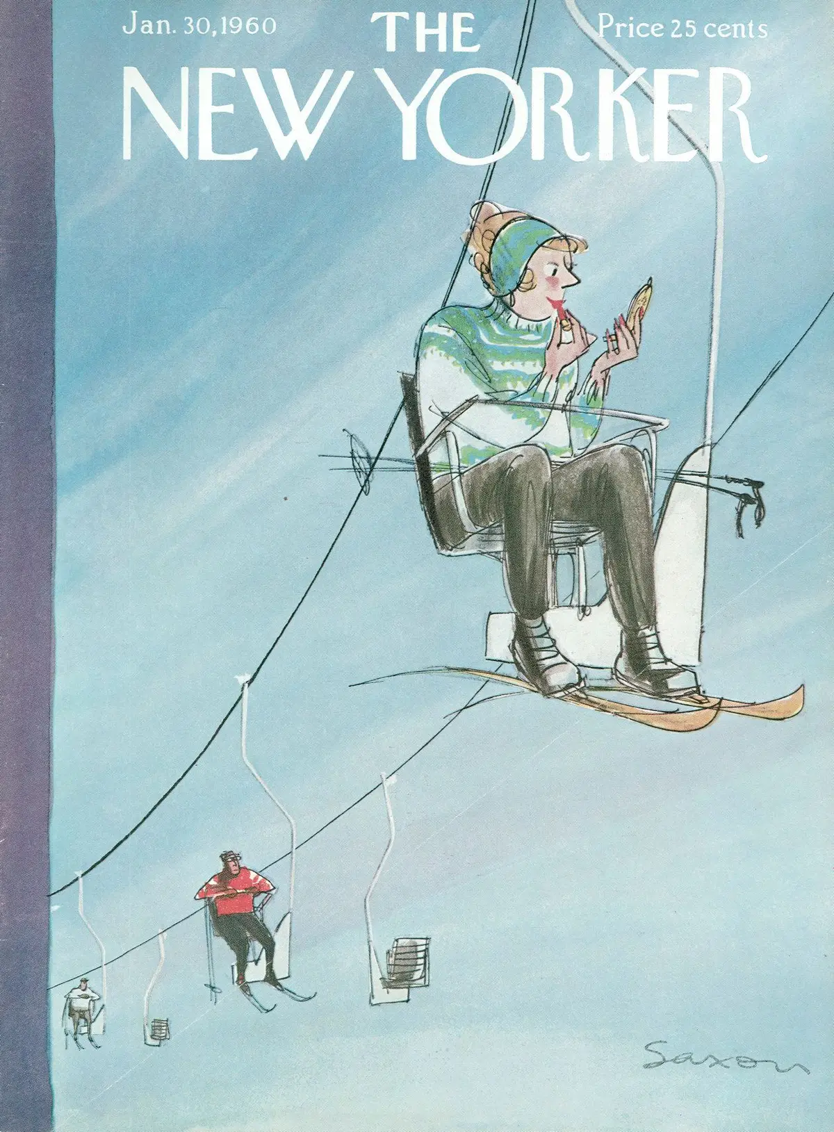 Обложка The New Yorker, 30 января 1960, художник Чарльз Д. Саксон