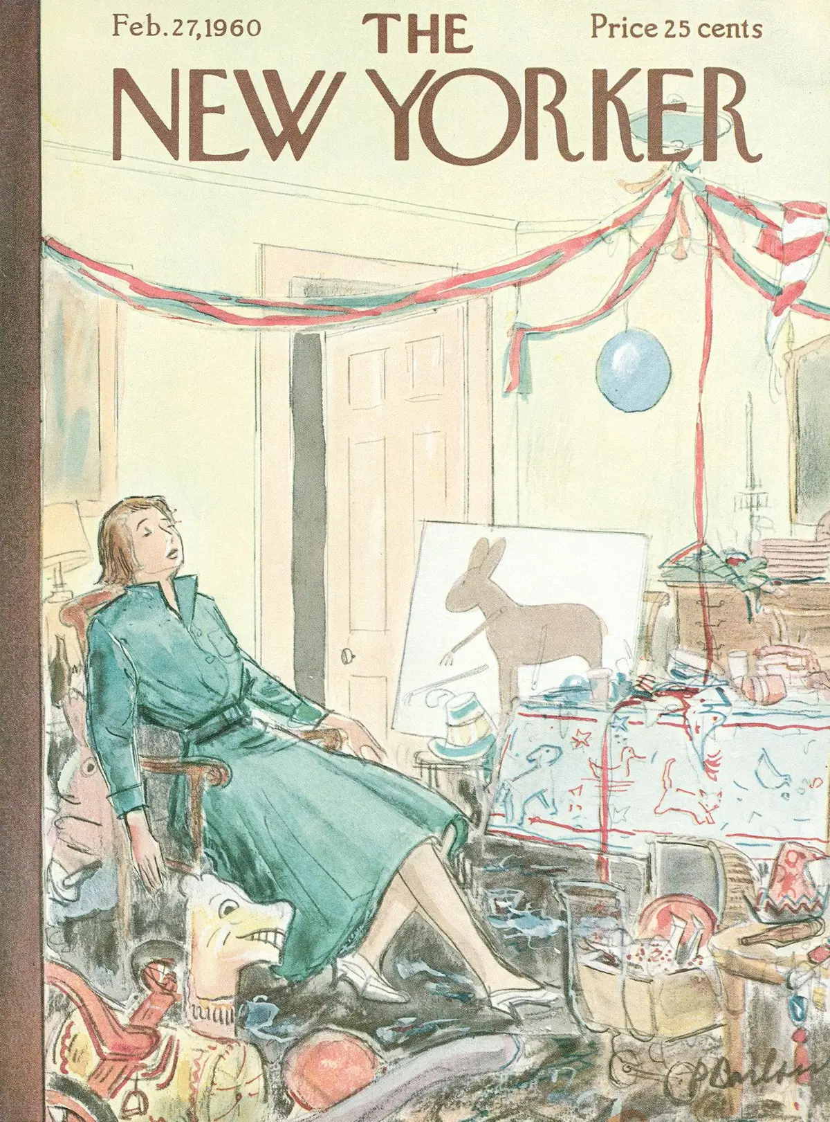 Обложка The New Yorker, 27 февраля 1960, художник Перри Барлоу
