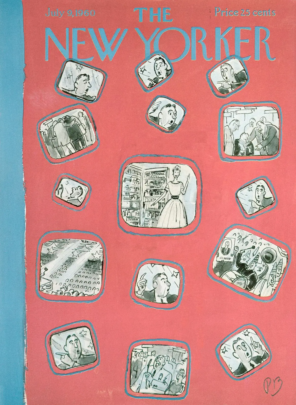 Обложка The New Yorker, 9 июля 1960, художник Перри Барлоу