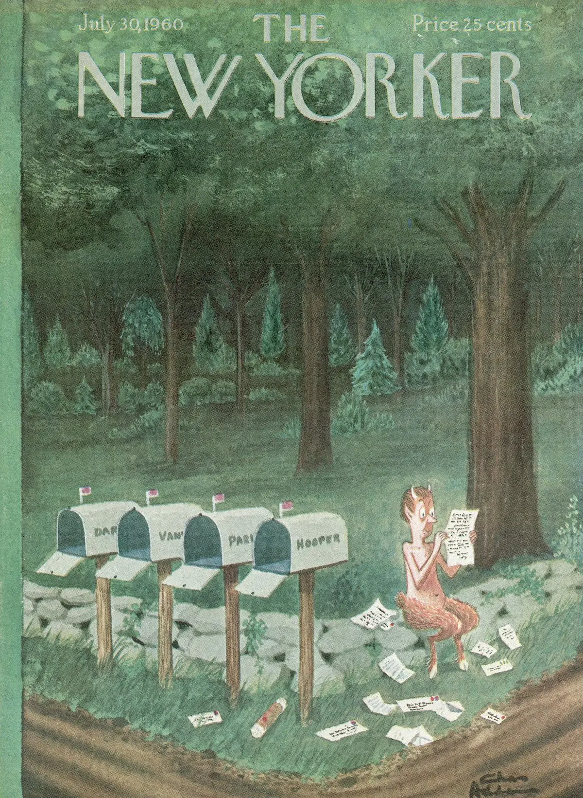 Обложка The New Yorker, 30 июля 1960, художник Чарльз Аддамс