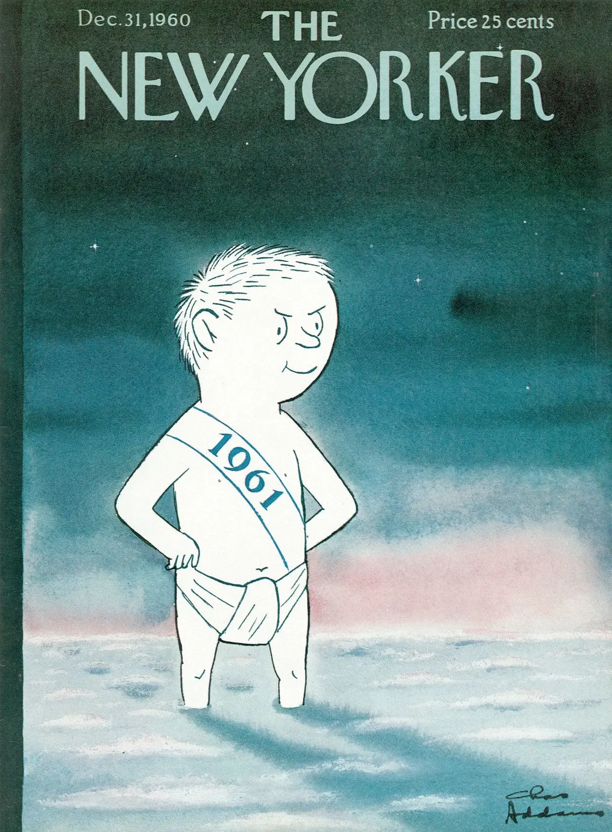 Обложка The New Yorker, 31 декабря 1960, художник Чарльз Аддамс