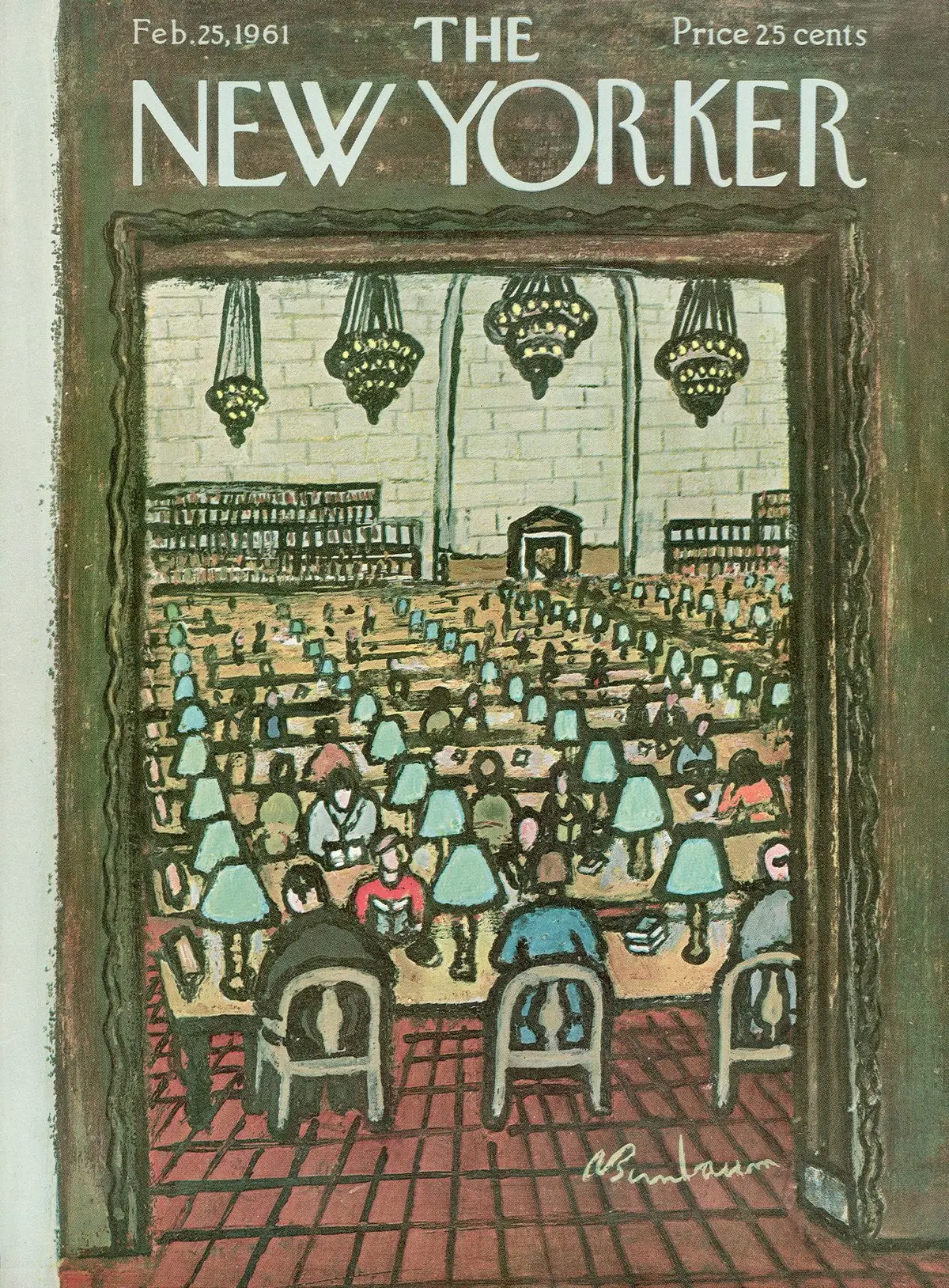 Обложка The New Yorker, 25 февраля 1961, художник Эйб Бирнбаум