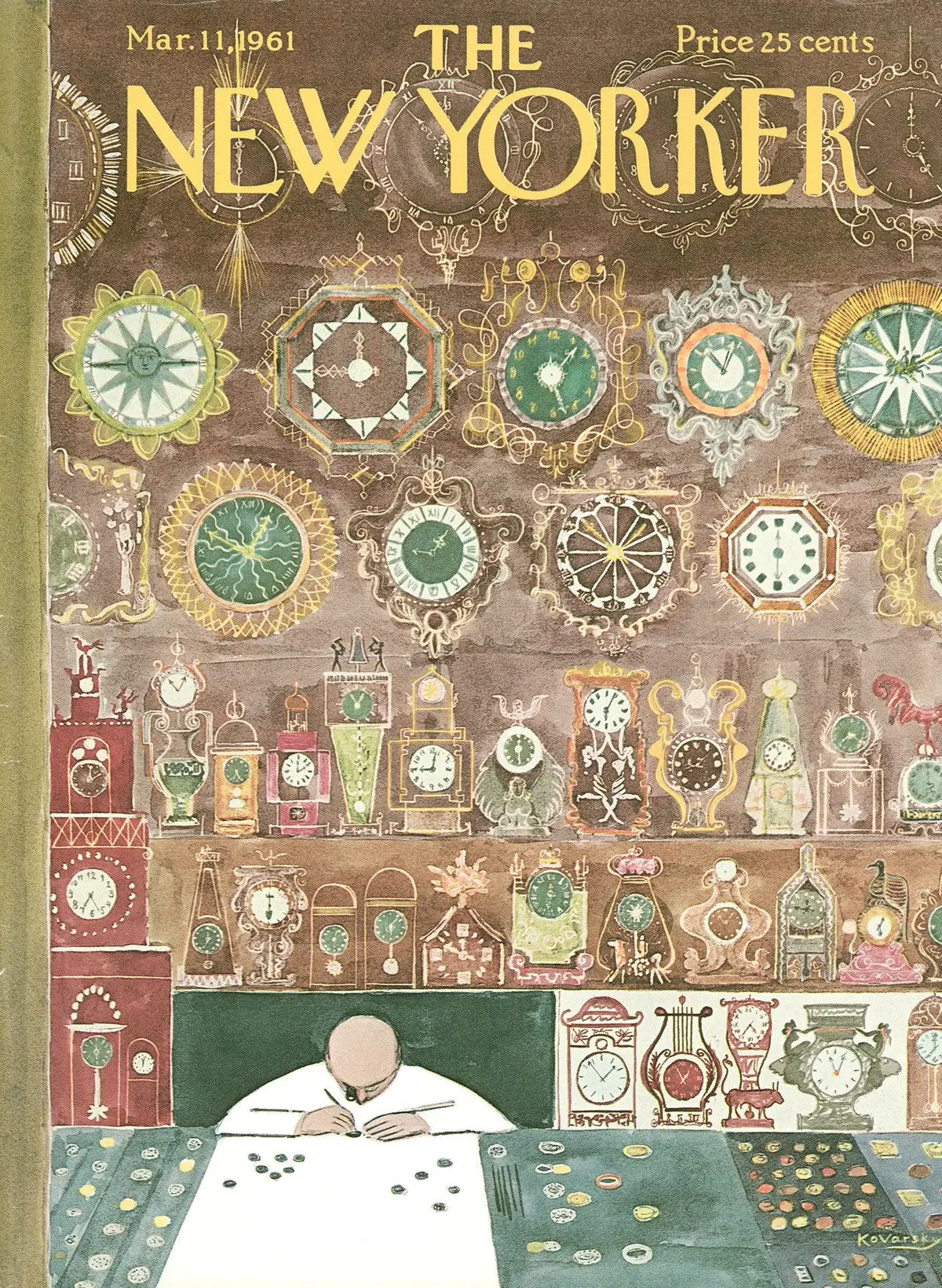Обложка The New Yorker, 11 марта 1961, художник Анатоль Коварски