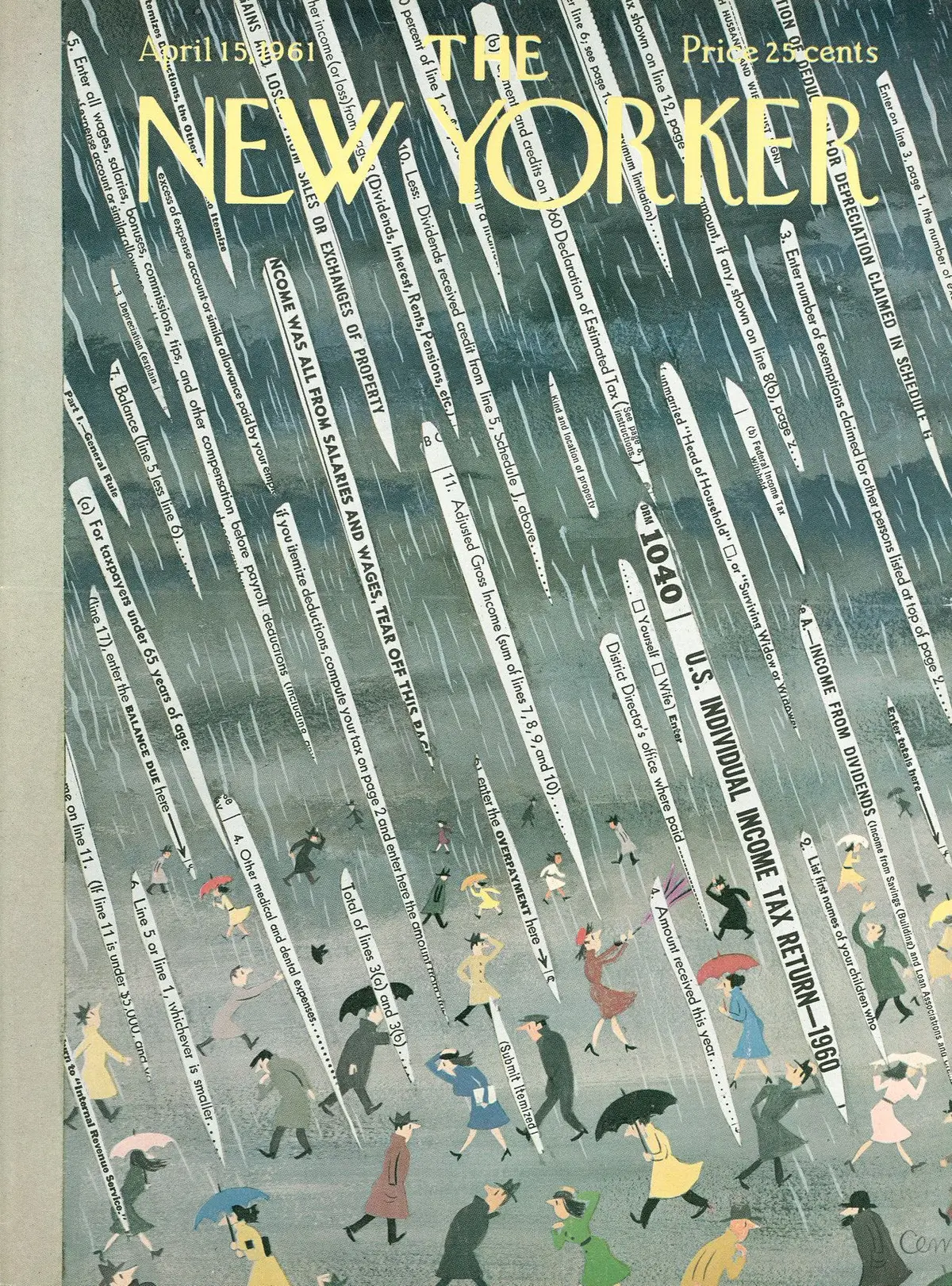 Обложка The New Yorker, 15 апреля 1961, художник Чарльз Мартин