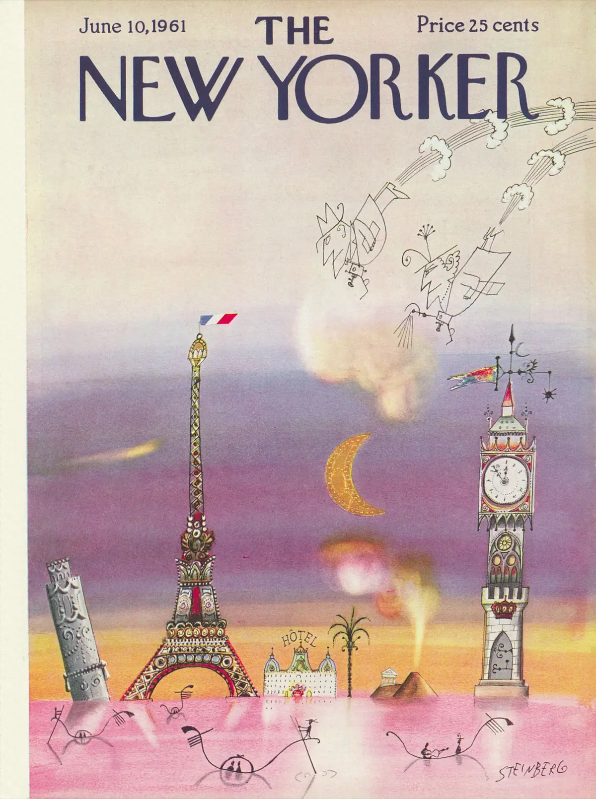 Обложка The New Yorker, 10 июня 1961, художник Сол Стейнберг
