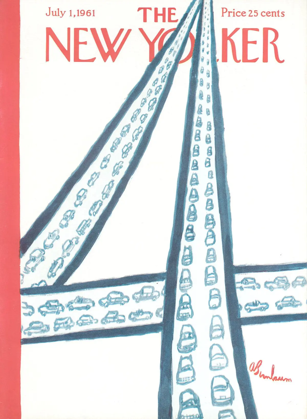 Обложка The New Yorker, 1 июля 1961, художник Эйб Бирнбаум