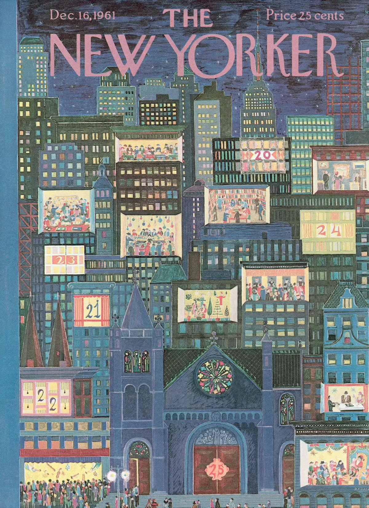 Обложка The New Yorker, 16 декабря 1961, художник Илонка Карас