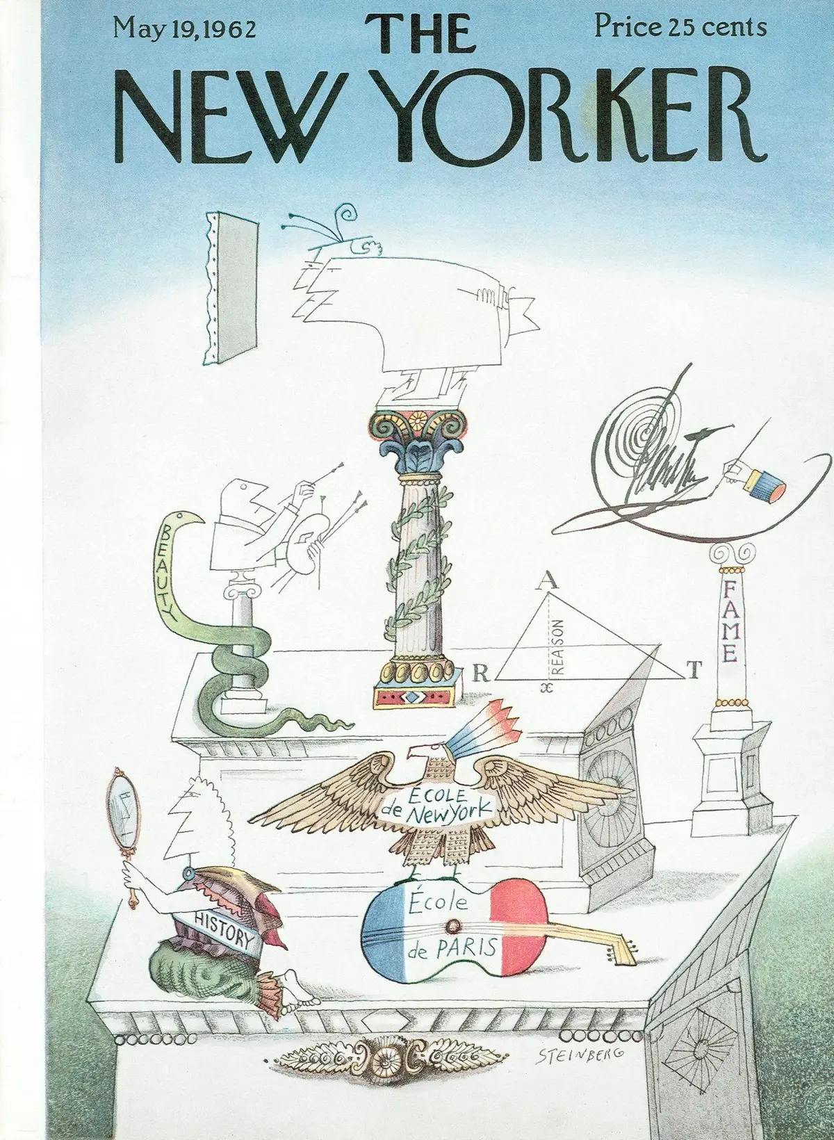 Обложка The New Yorker, 19 мая 1962, художник Сол Стейнберг