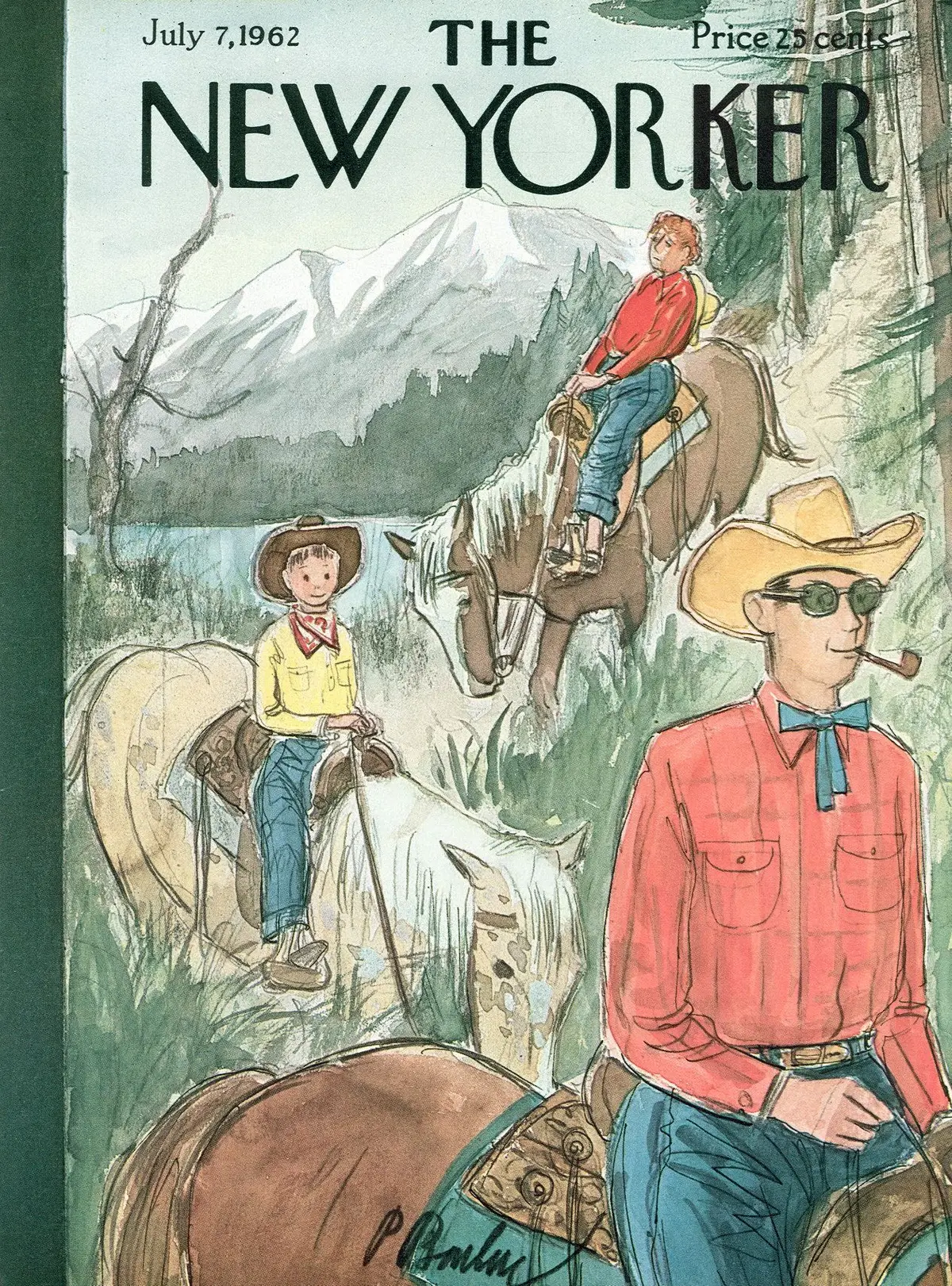 Обложка The New Yorker, 7 июля 1962, художник Перри Барлоу